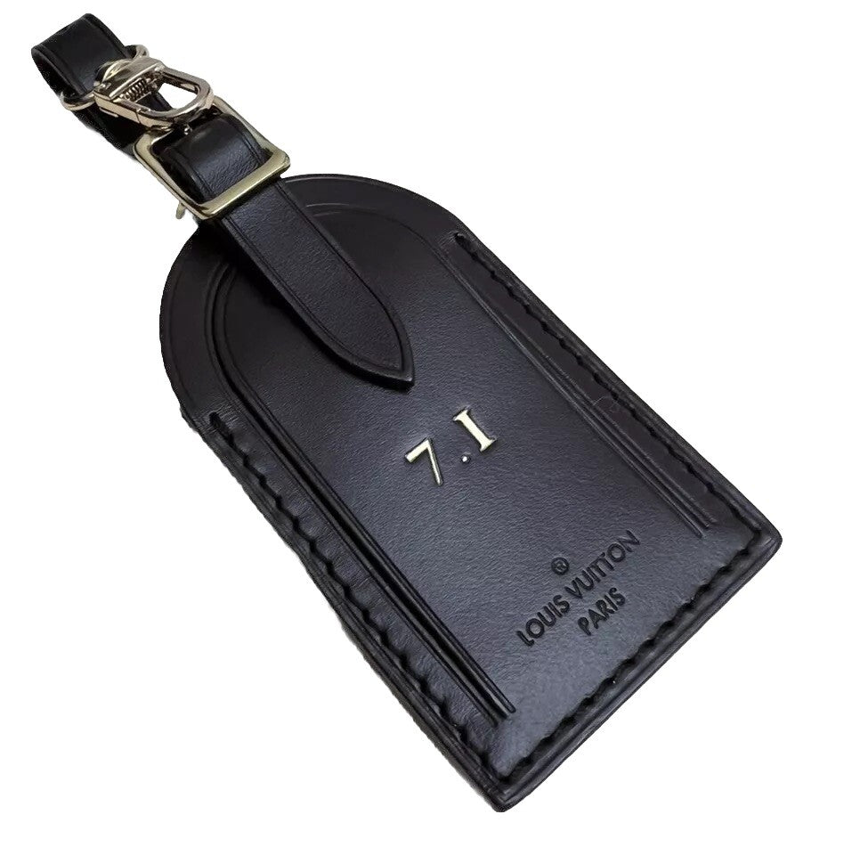 Rare Louis Vuitton # 71 Name Tag Damier Ebene Goldtone UEC