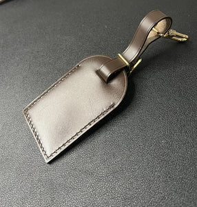 Louis Vuitton Name Tag w/ AO Initials Damier Ebene Luggage Charm