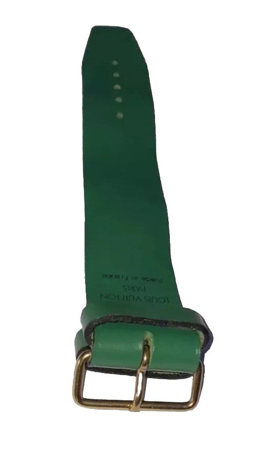 Louis Vuitton Green Strap Poignet Leather Goldtone Buckle France
