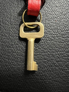 Louis Vuitton PARIS Red Clochette Keybell Leather w/ Skeleton Key
