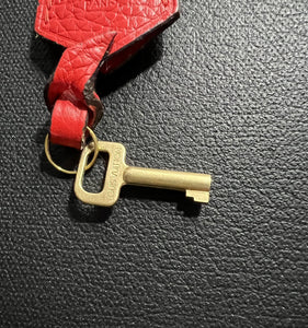 Louis Vuitton PARIS Red Clochette Keybell Leather w/ Skeleton Key