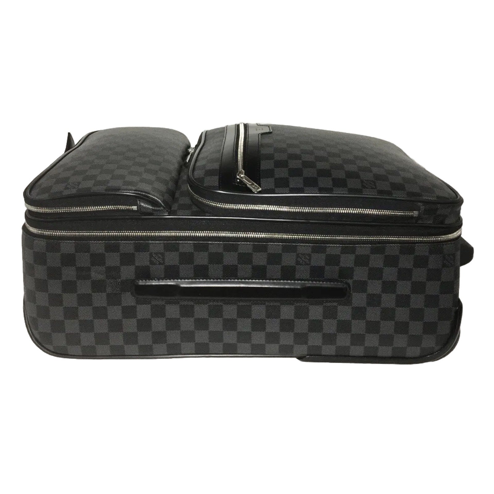 Louis Vuitton Pegase 55 Suitcase Graphite Bag Silver tone w/ Garment Bag