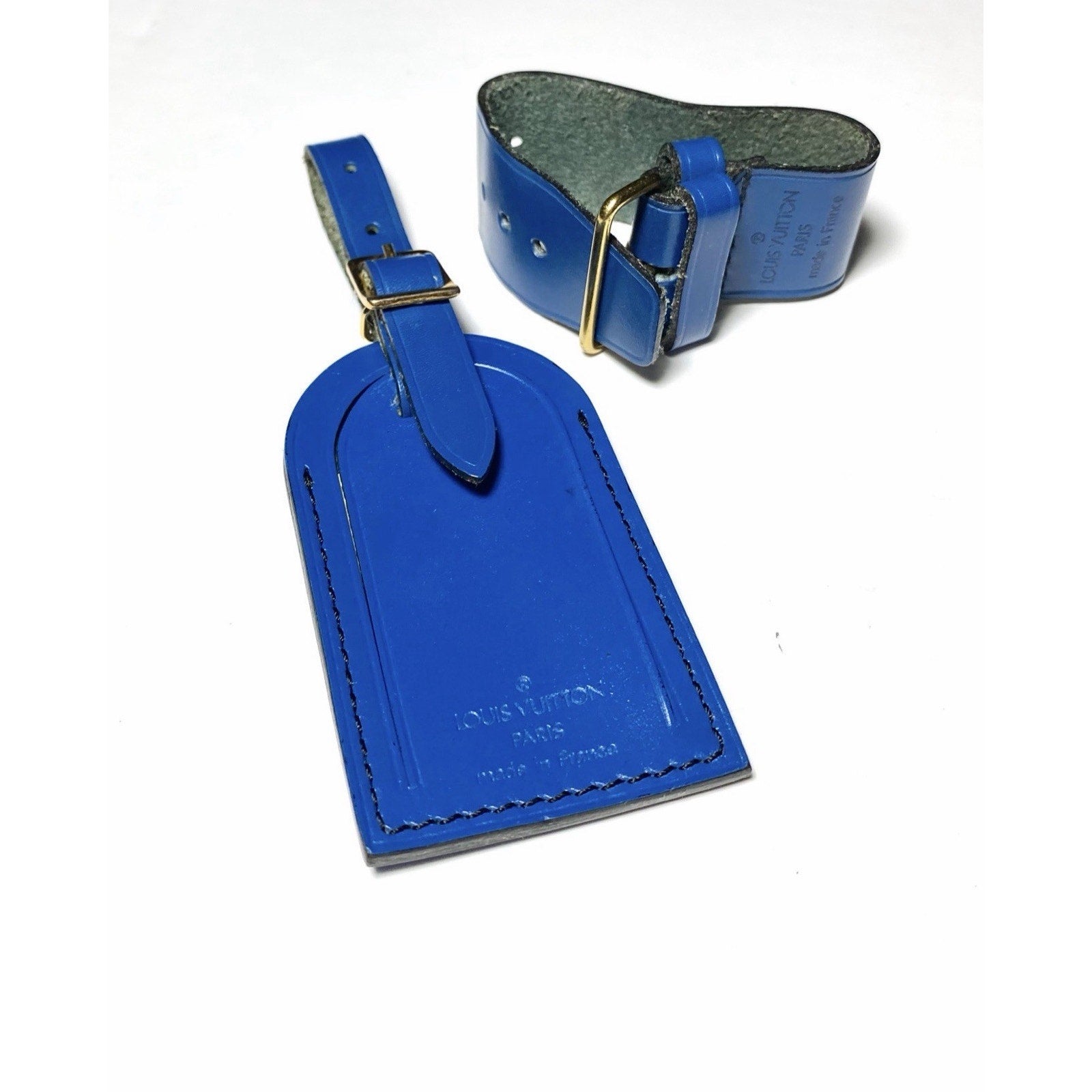Louis Vuitton Blue Name Tag w/ Poignet Strap Large 1 Set - Toledo 🇫🇷