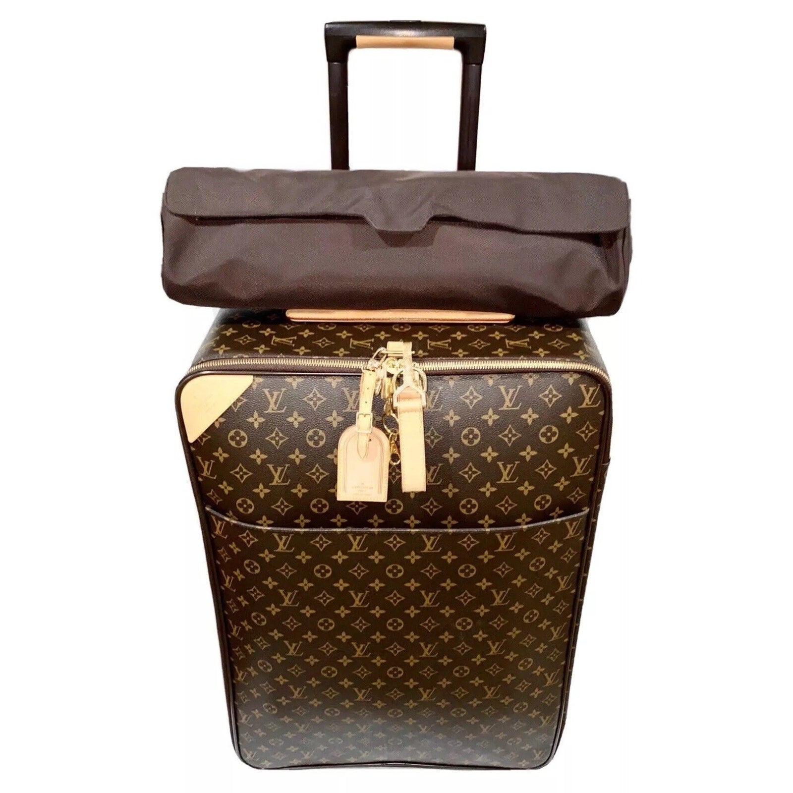 Louis Vuitton Pegase 65 Suitcase Luggage Monogram w/ Dust Cover Sleeve