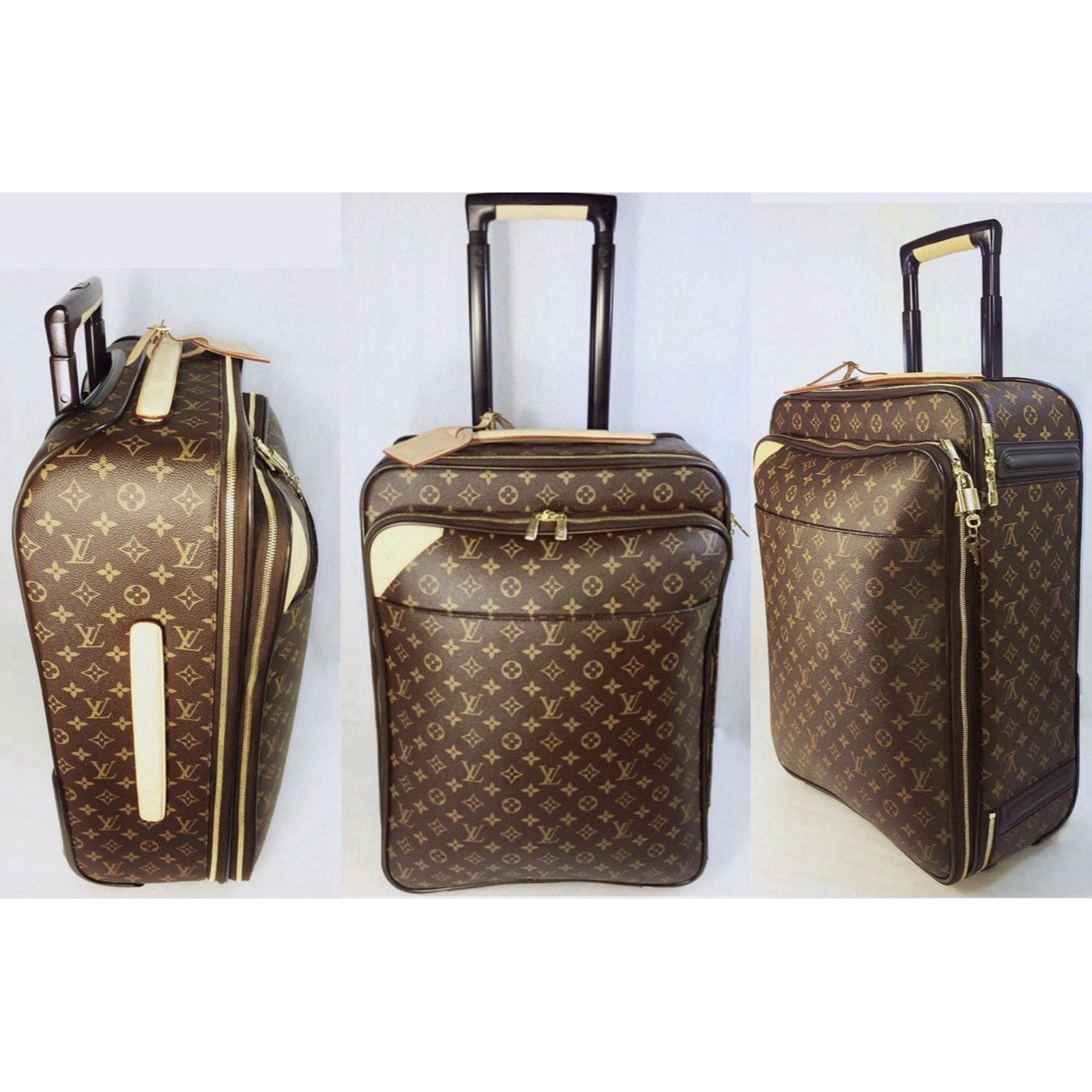 Louis Vuitton Business Pegase 55 Suitcase Monogram w/ Garment bag Dustbag Travel