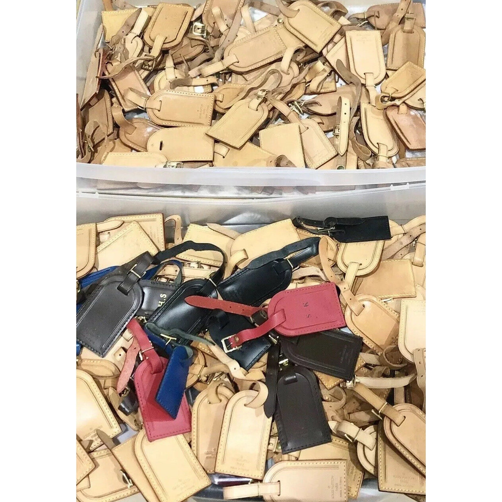 Louis Vuitton ID Name Tag Large Gold-tone AUTHENTIC!