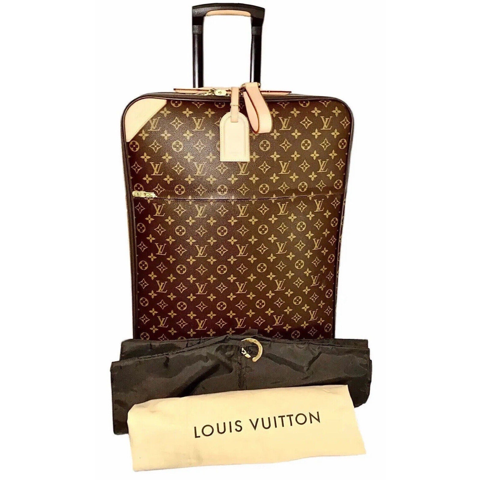 Louis Vuitton Pegase Monogram XL Suitcase w/ Dust-Cover LV Tag Lock COA