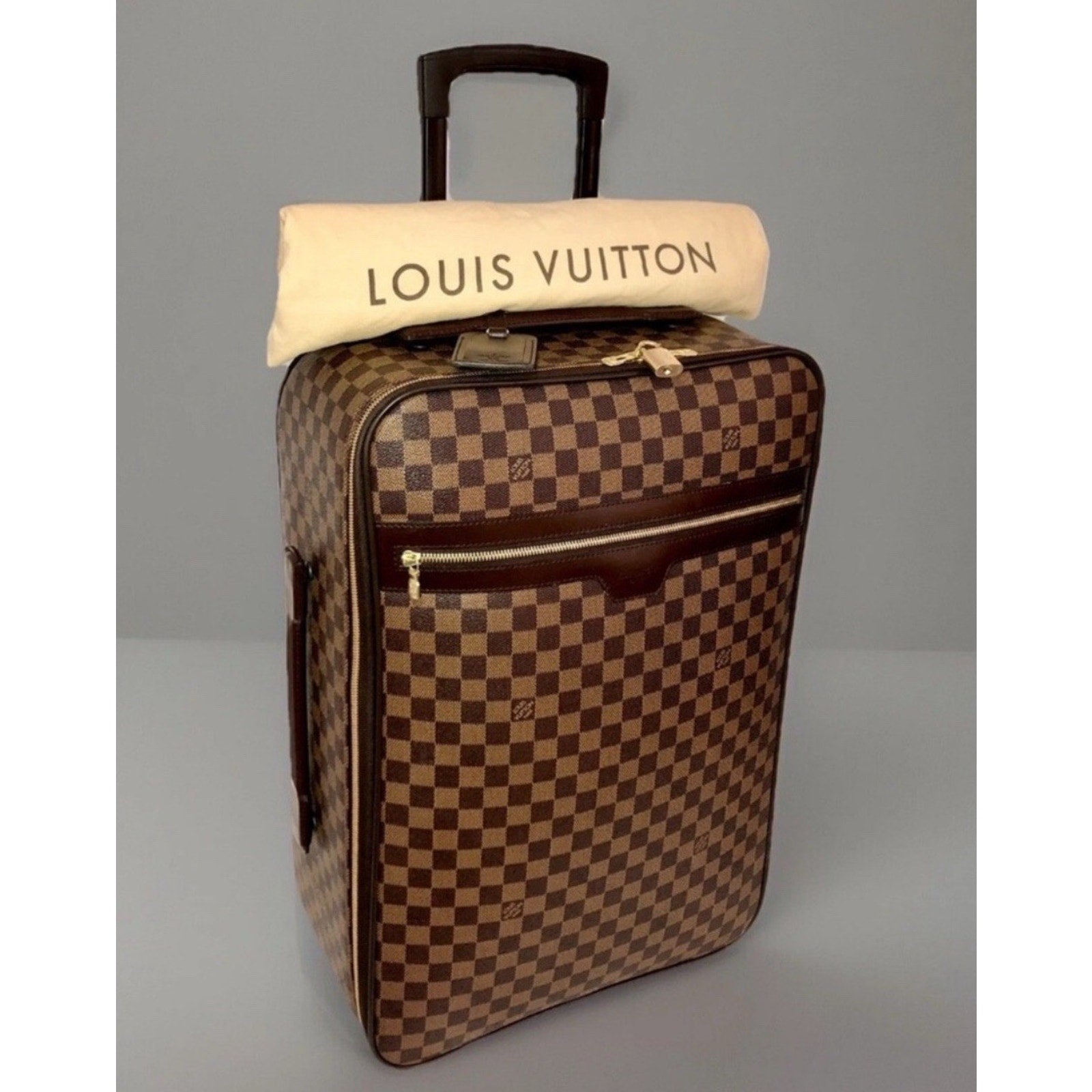Louis Vuitton Pegase 55 Suitcase Bag Damier Ebene w/ Dustbag COA Padlock