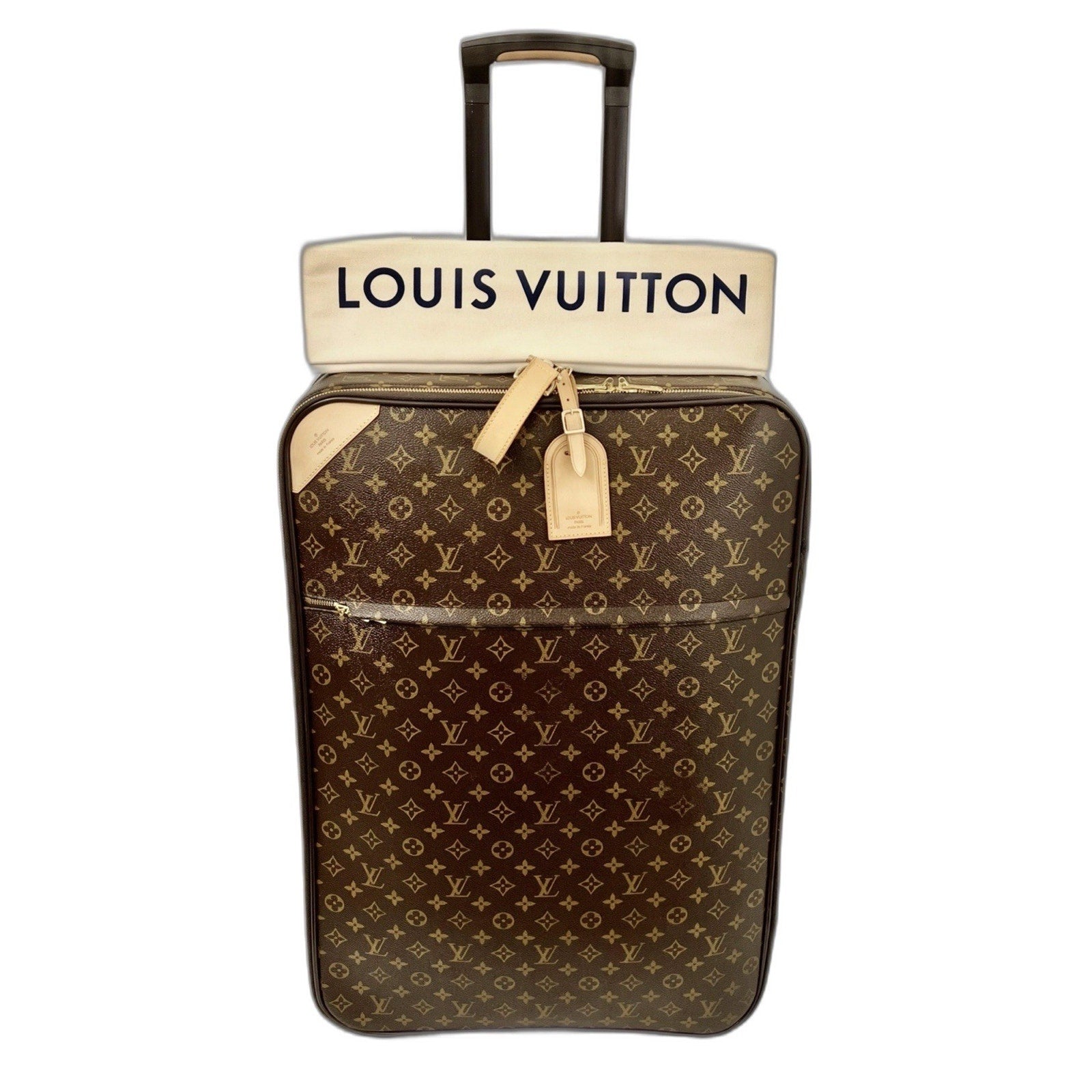 Louis Vuitton Pegase 70 Monogram Suitcase Rolling Luggage w/ Garment & Dust-bag