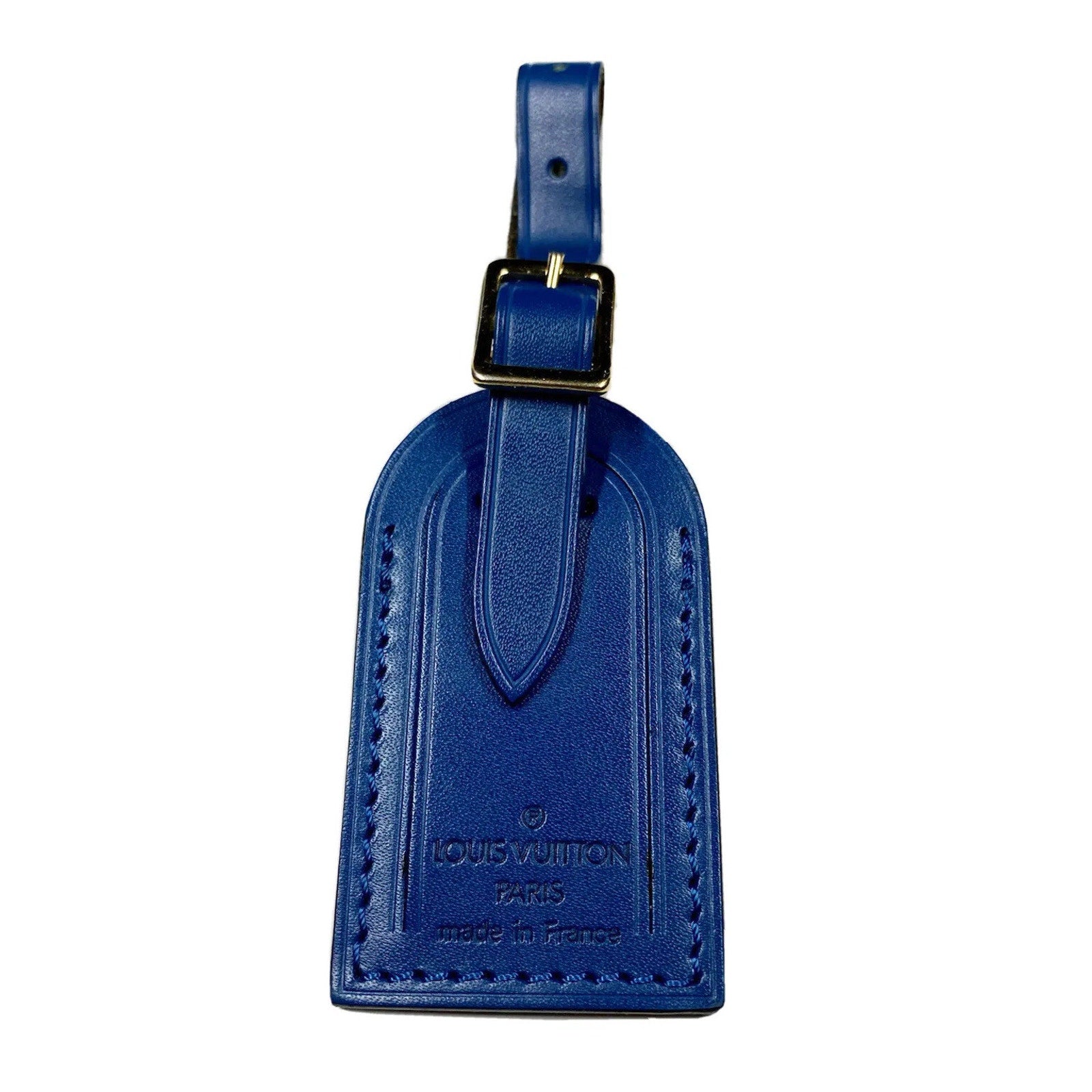 Louis Vuitton Blue Luggage Tag Small Leather Toledo France - 🇫🇷