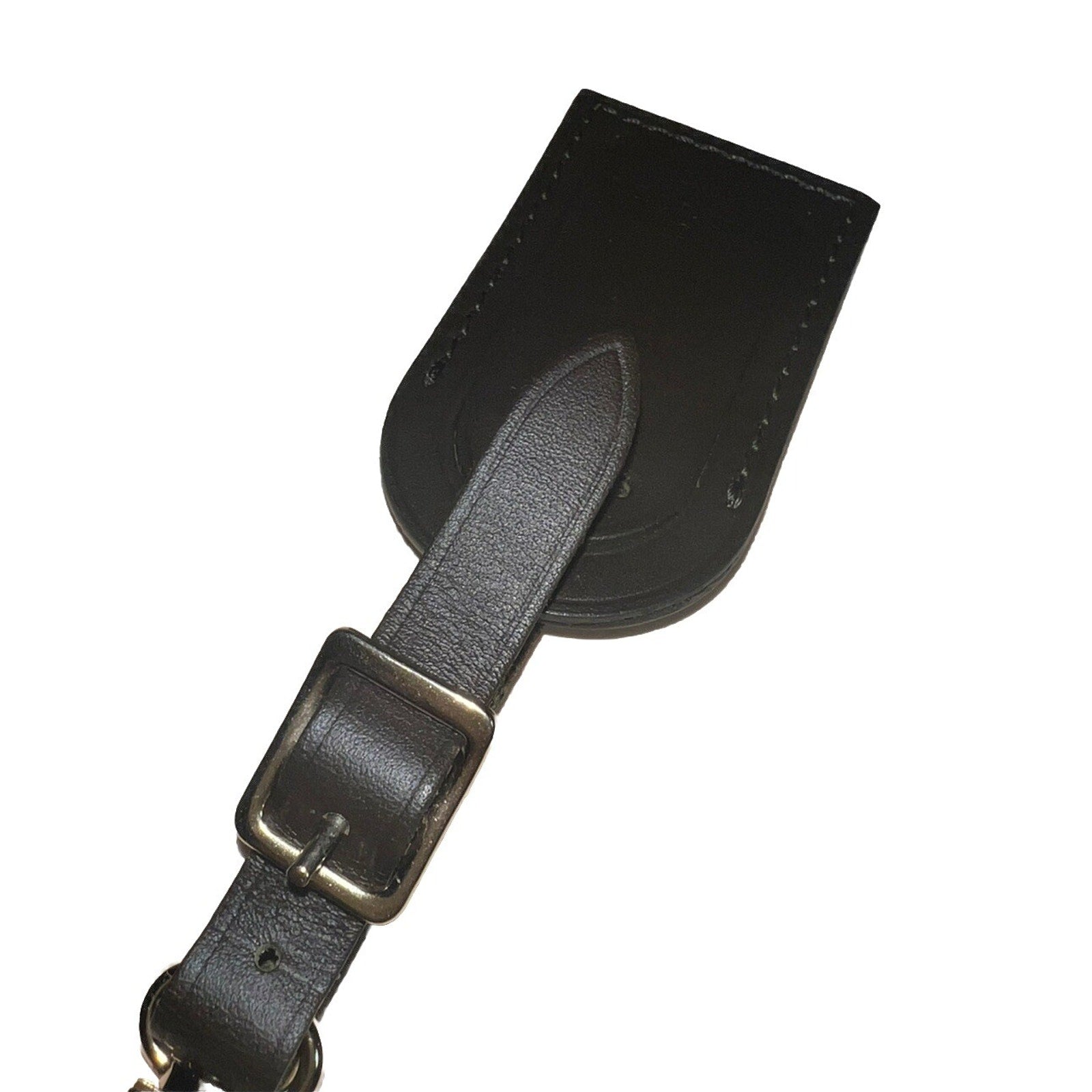 Louis Vuitton Dark Brown Name Tag Calf Leather Small Goldtone 1 Piece