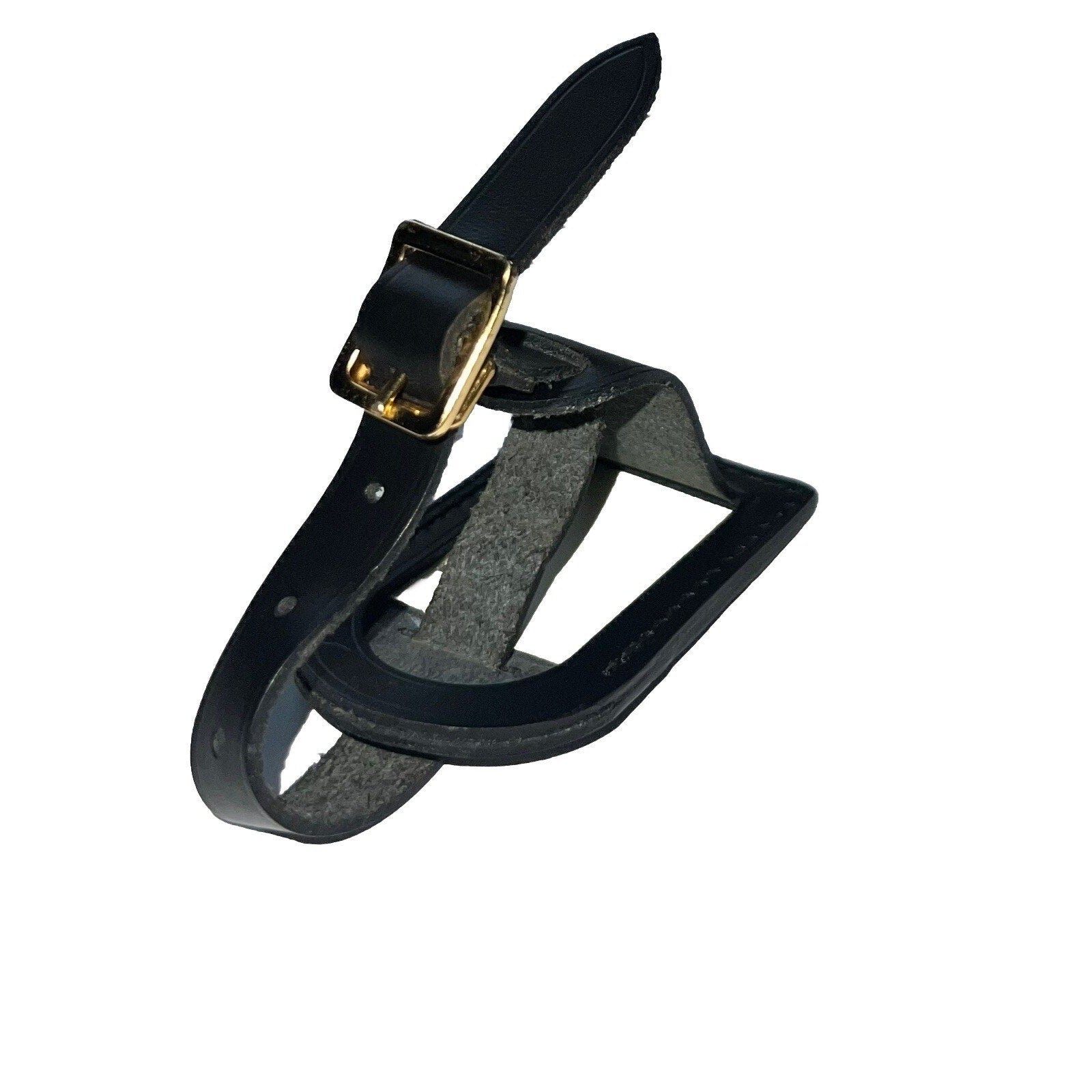 Louis Vuitton Black Name Tag Goldtone Buckle Small Leather