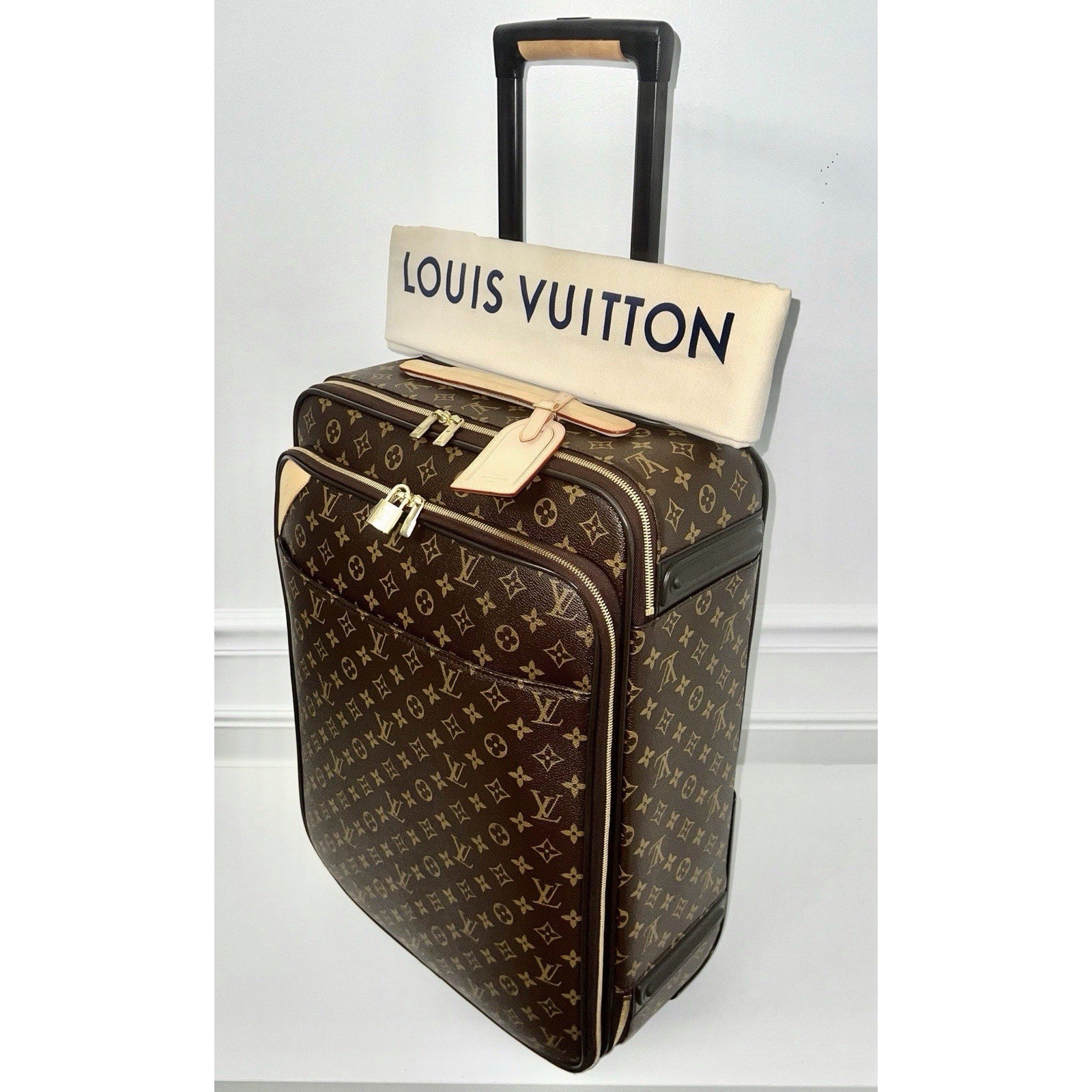Louis Vuitton Business Pegase 55 Suitcase Monogram w/ Garment bag Dustbag Travel