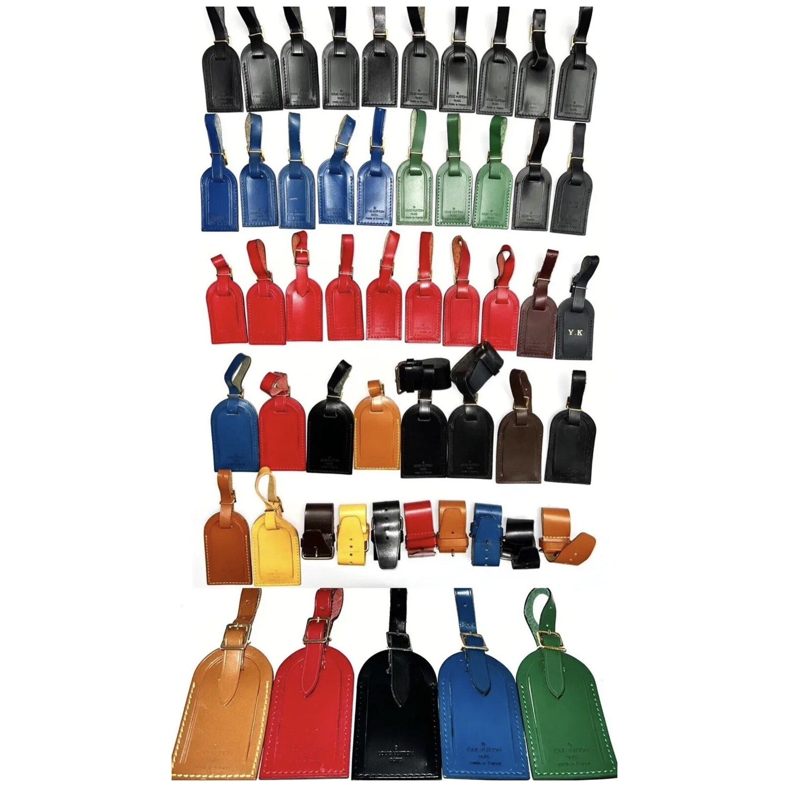 Louis Vuitton Blue Luggage Tag Small Leather Toledo France - 🇫🇷