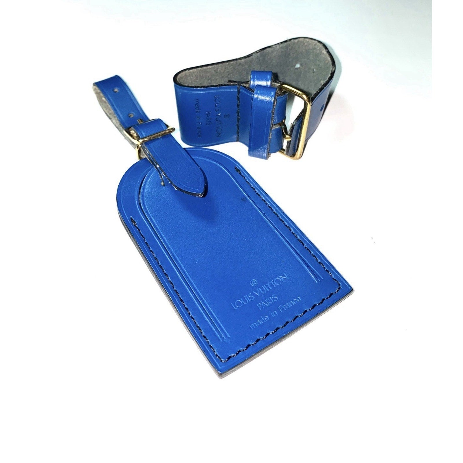 Louis Vuitton Blue Name Tag w/Poignet Strap Large 1 Set - Dark Blue 🇫🇷