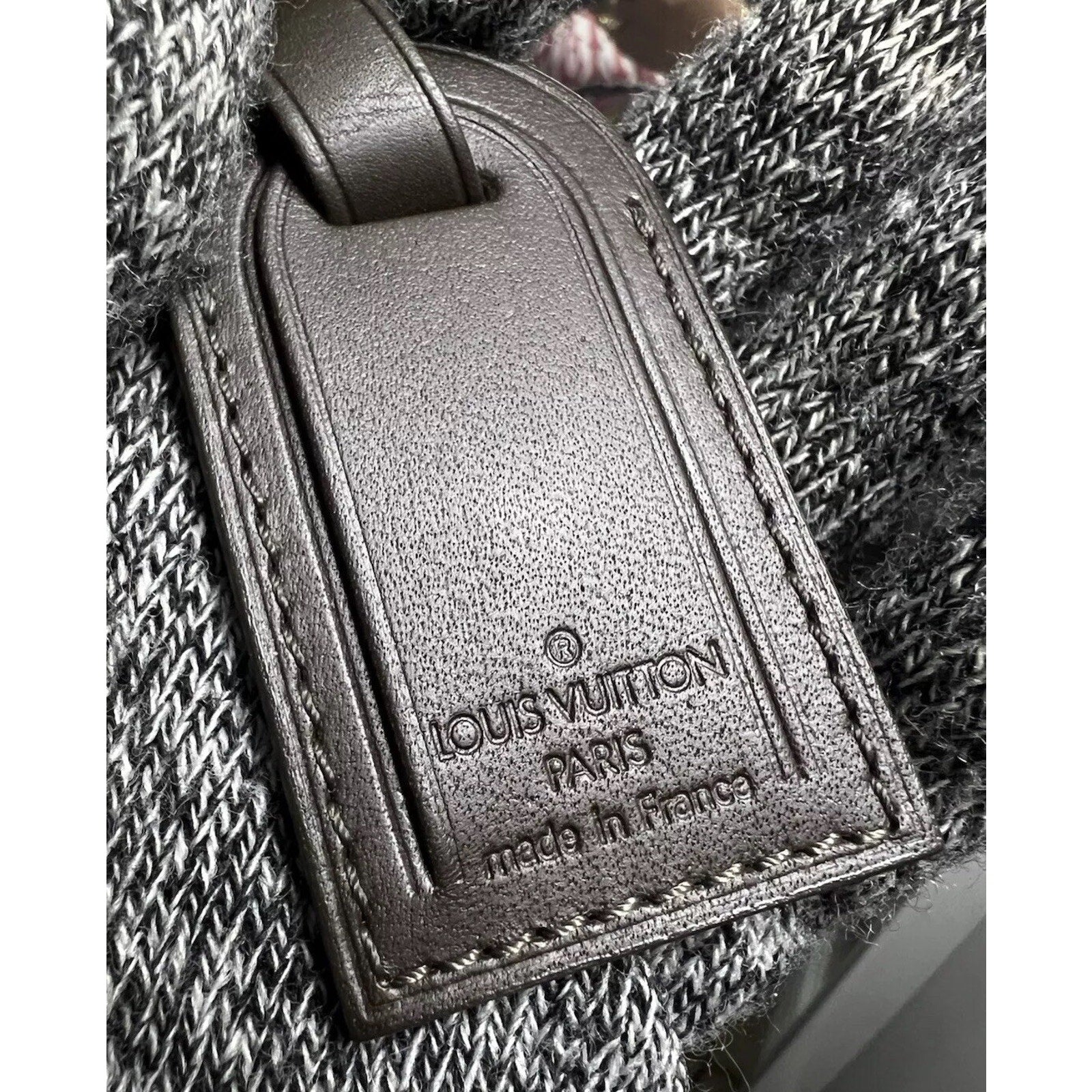 Louis Vuitton Luggage Name Tag ST Initials Brown Leather TS Goldtone Small