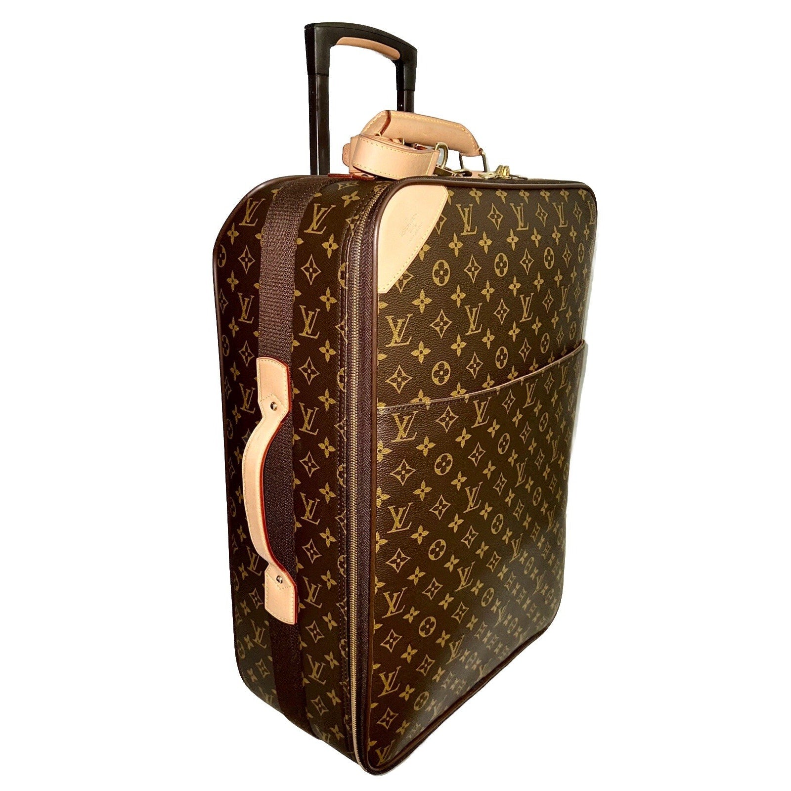 Louis Vuitton Pegase Upright Suitcase Carry Bag w/ COA Dustbag Tag Strap