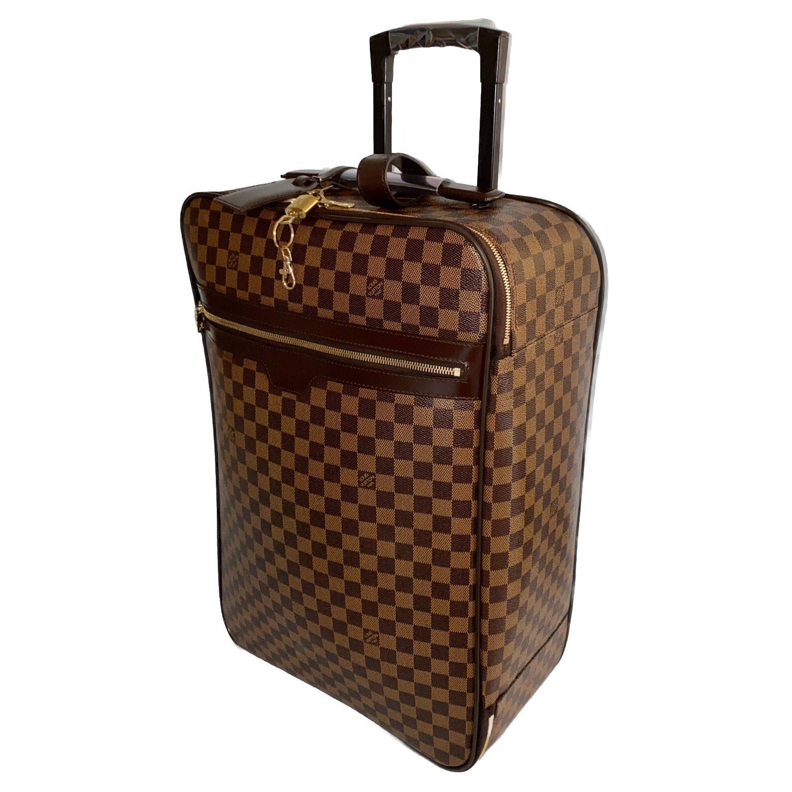 Louis Vuitton Pegase 55 Suitcase Bag Damier Ebene w/ Dust-bag Lock Strap