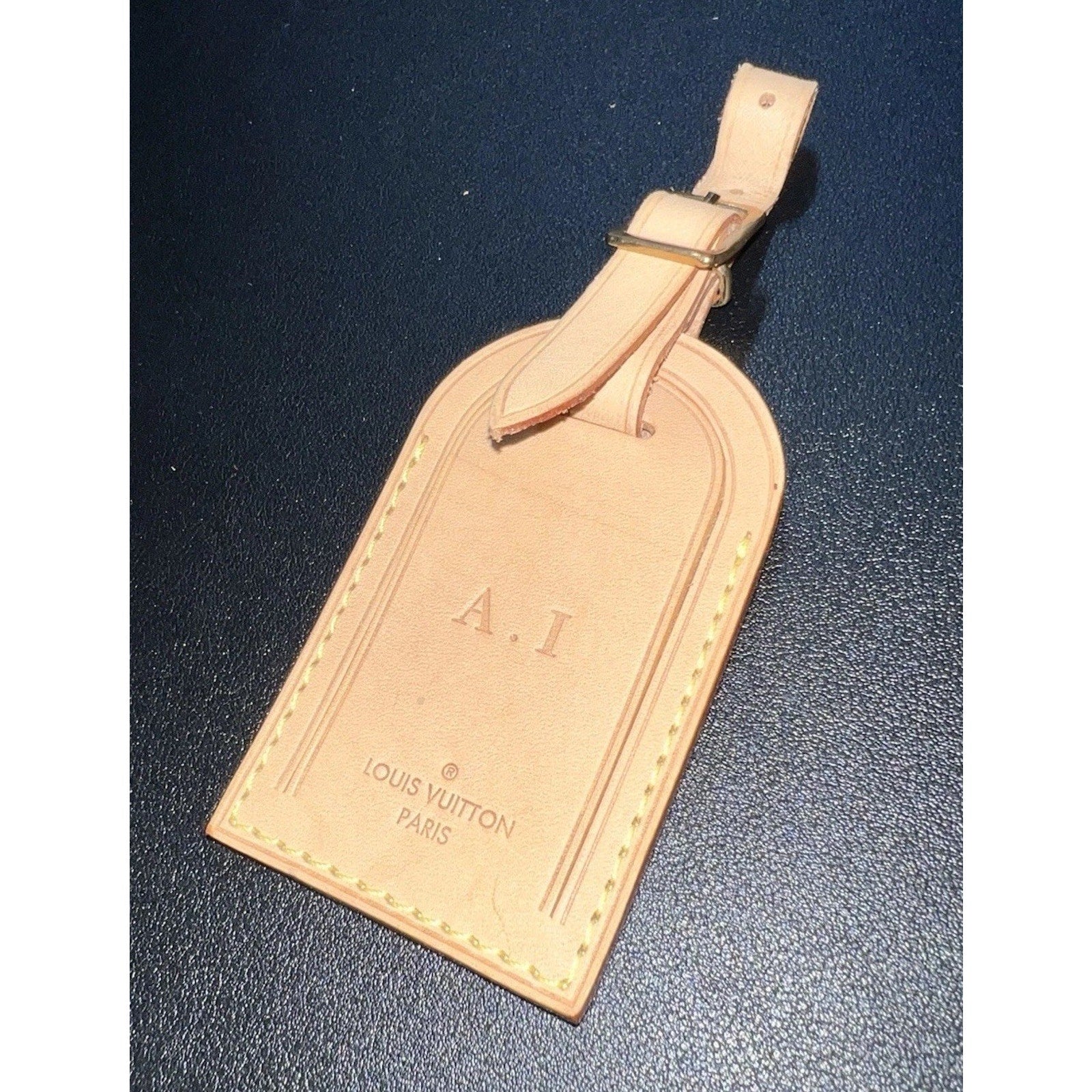 Louis Vuitton Leather Tag w/ AI Initials Goldtone - Beige A I - Paris