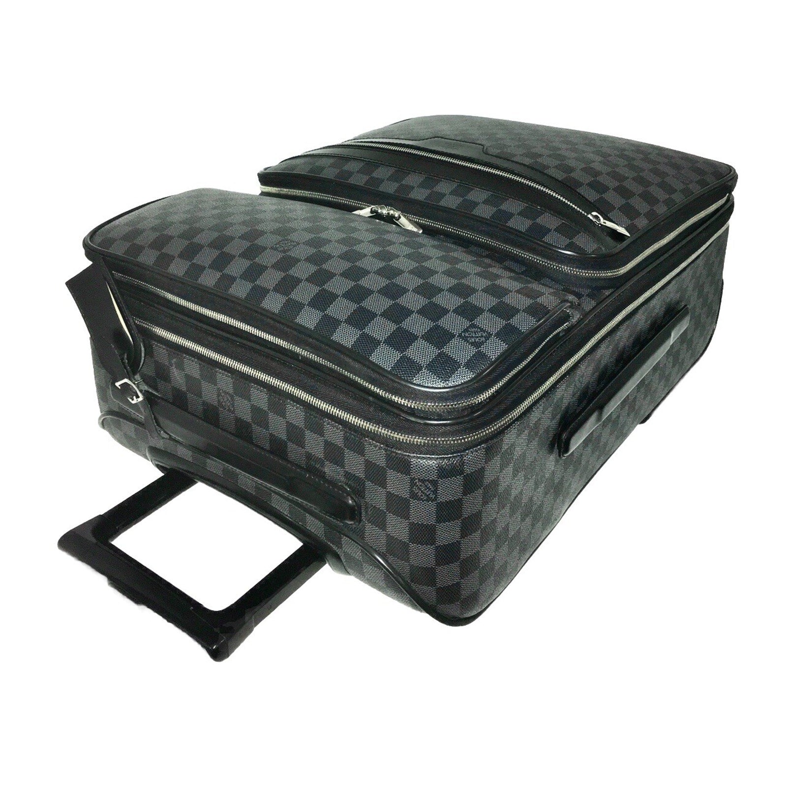 Louis Vuitton Pegase 55 Suitcase Graphite Bag Silver tone w/ Garment Bag