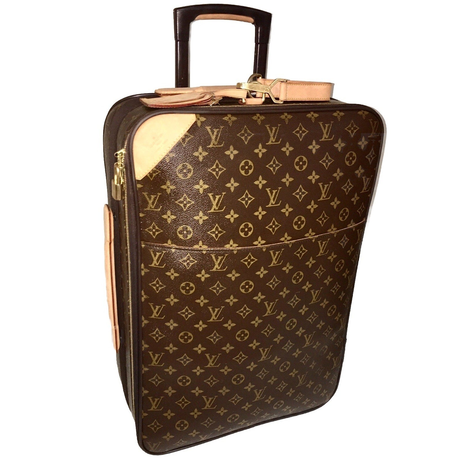 Louis Vuitton Pegase Monogram Suitcase w/ Cert of Auth Dust-bag Name Tag