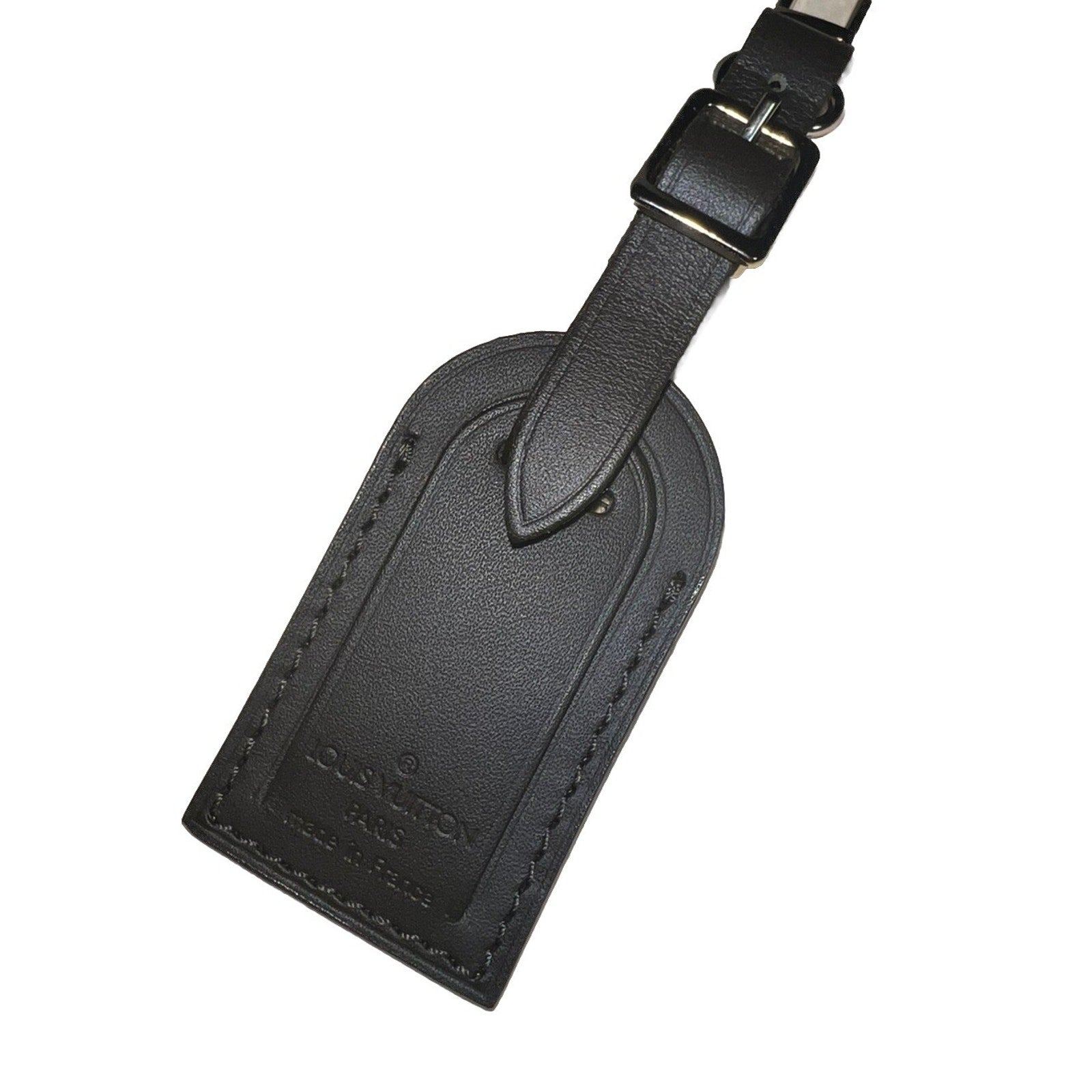 Louis Vuitton Dark Brown ID Name Tag Soft Leather Small Goldtone 1 Piece