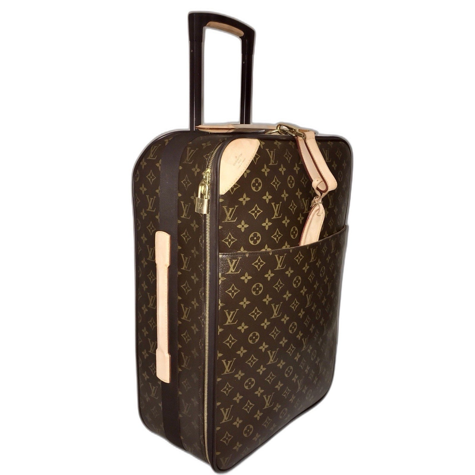 Louis Vuitton Pegase Rolling Suitcase Monogram Bag w/ Garment Hanger