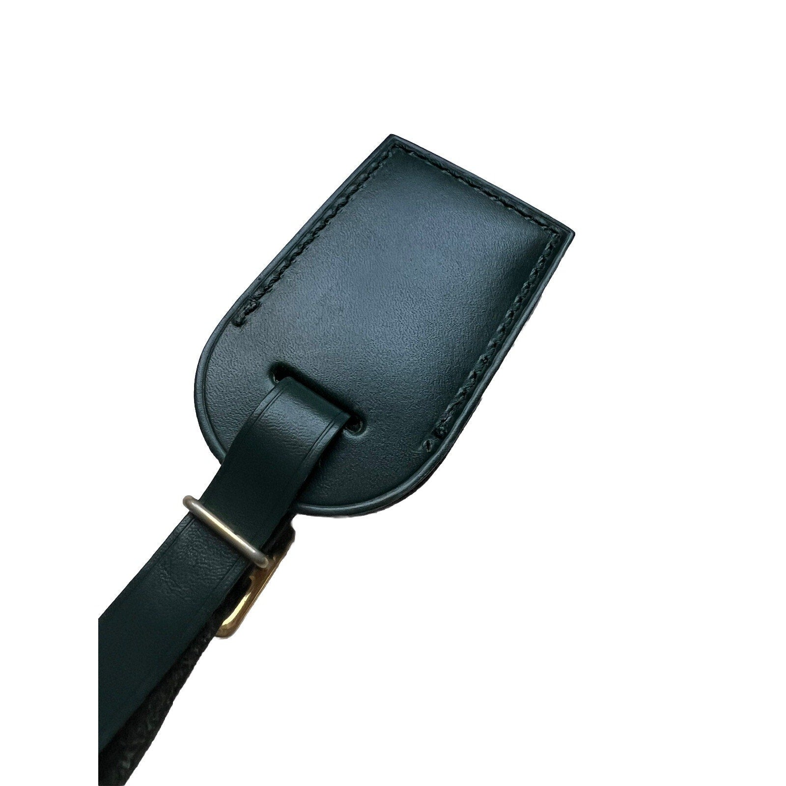 Louis Vuitton Name Tag Winter Green Leather Small Gold tone