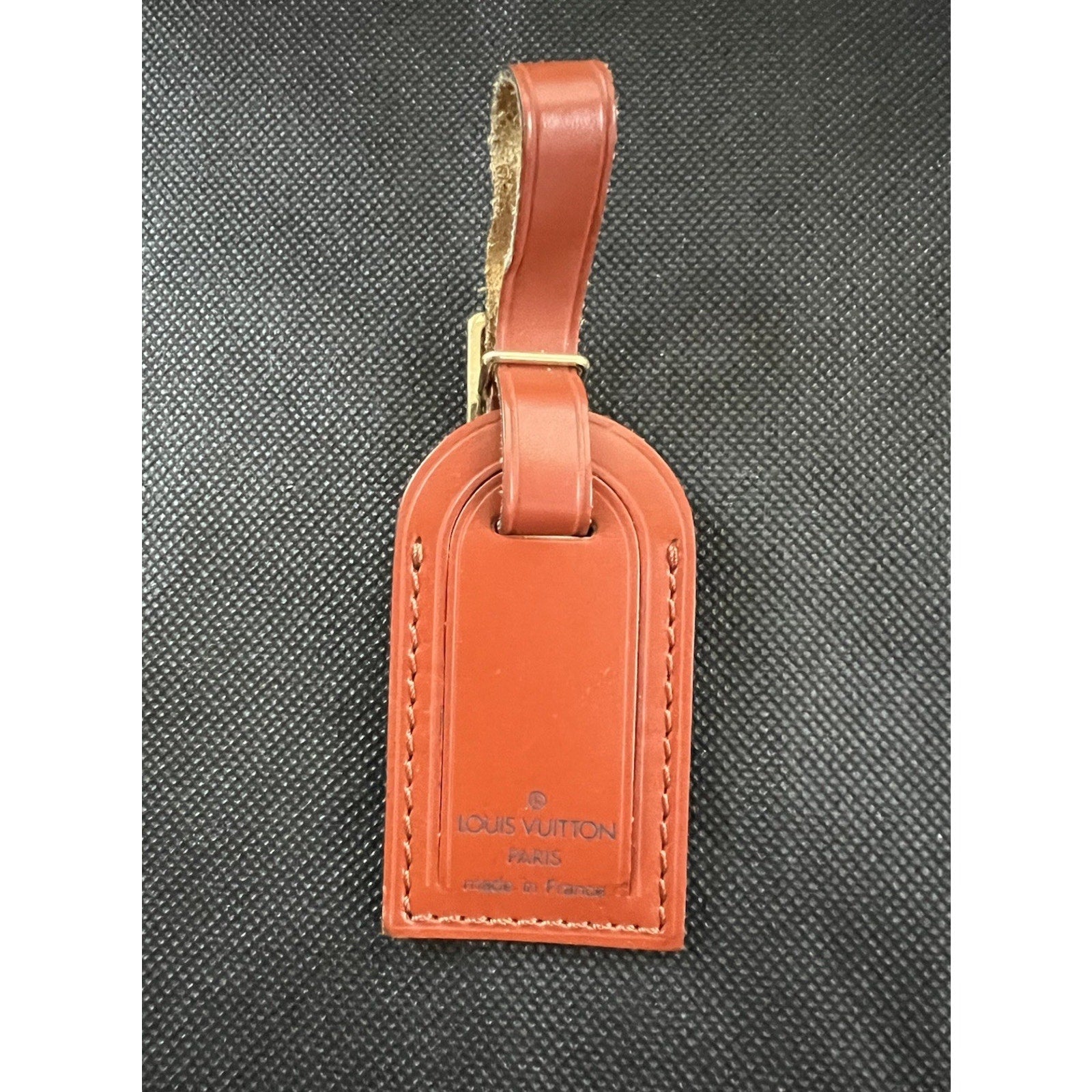 Louis Vuitton Kenyan Fawn Name Tag Goldtone Small - 1 pc France