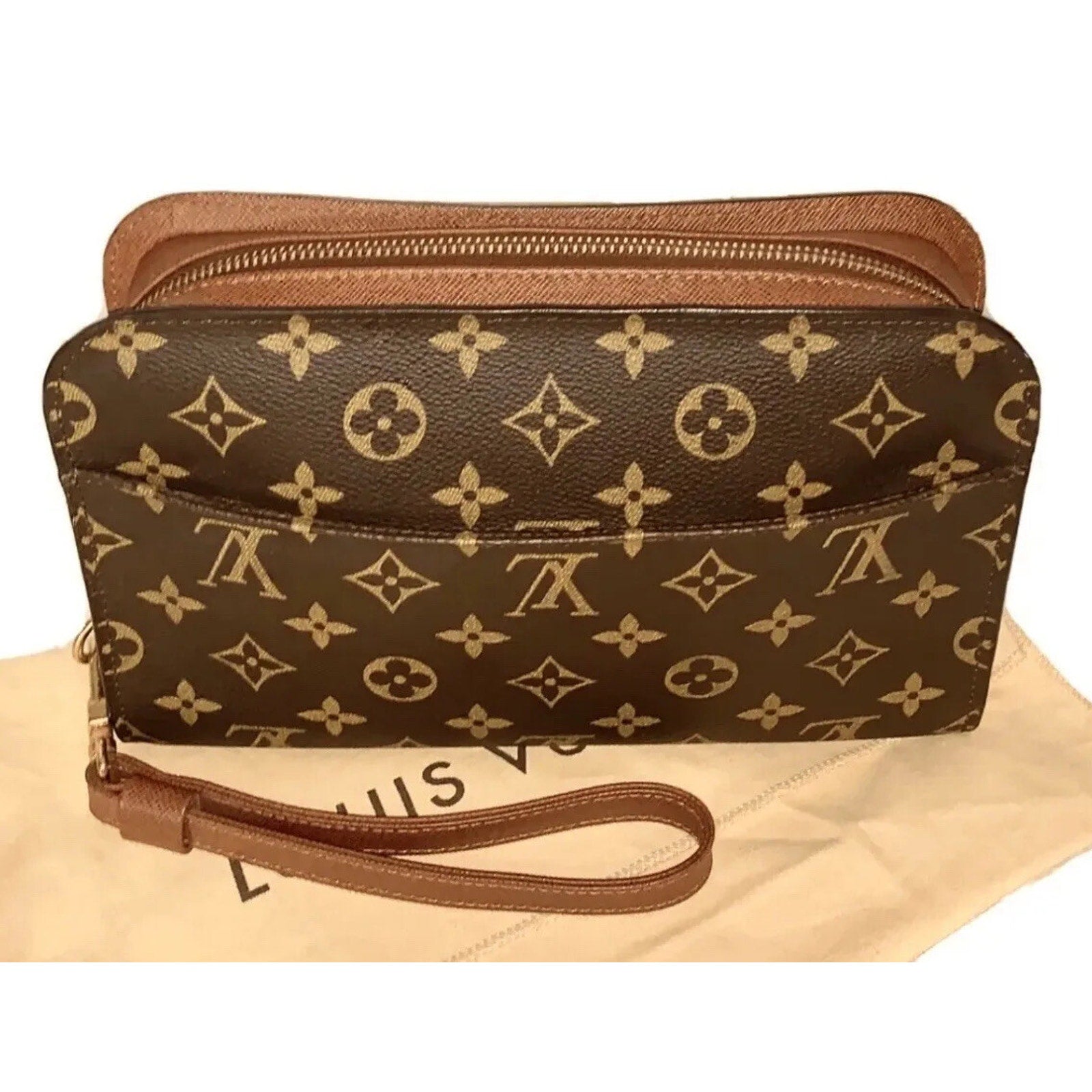 Louis Vuitton Orsay Clutch Bag Wristlet Excellent w/ Coa Dust bag & Strap