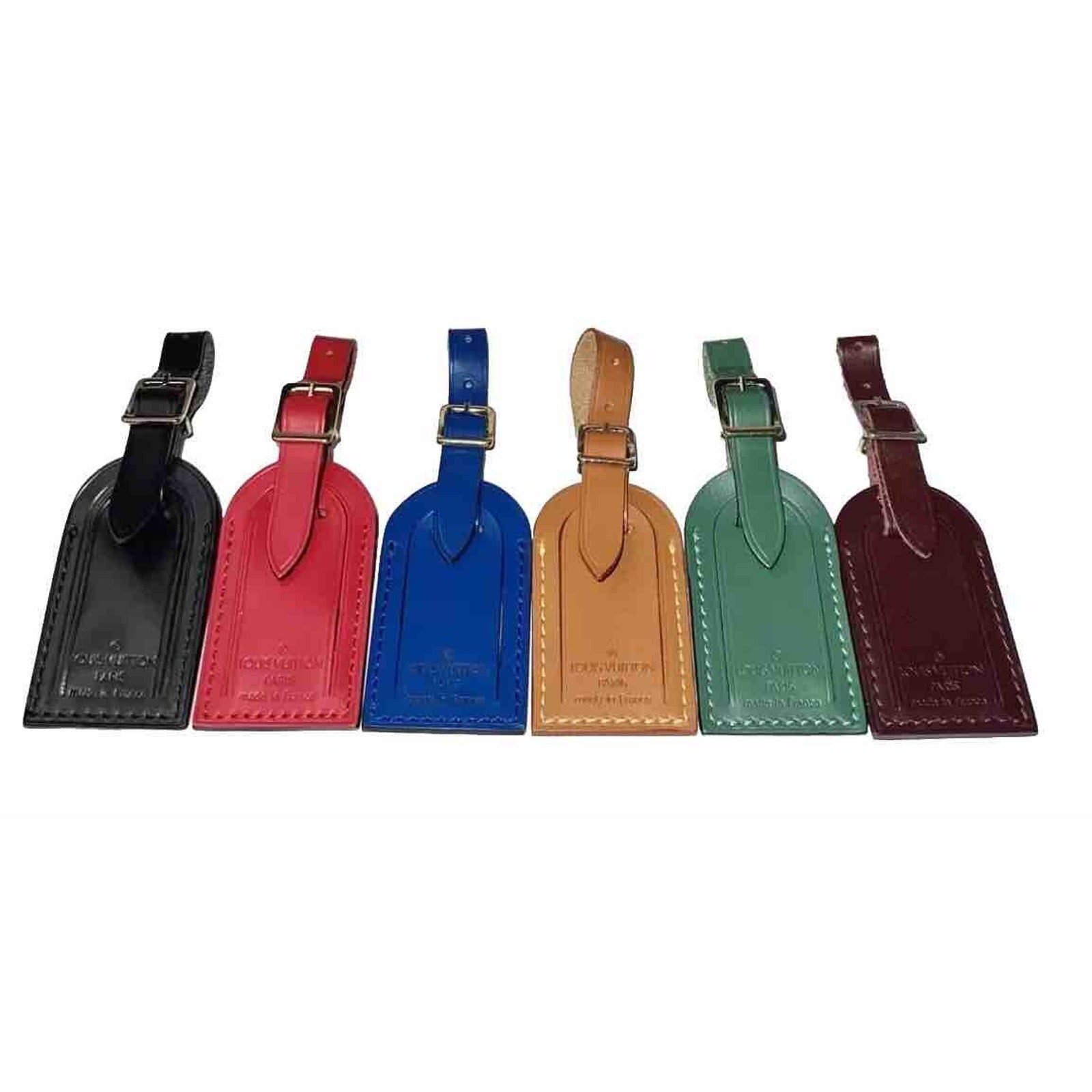 Louis Vuitton Paris Blue Name Tag Small Toledo Leather Goldtone - France