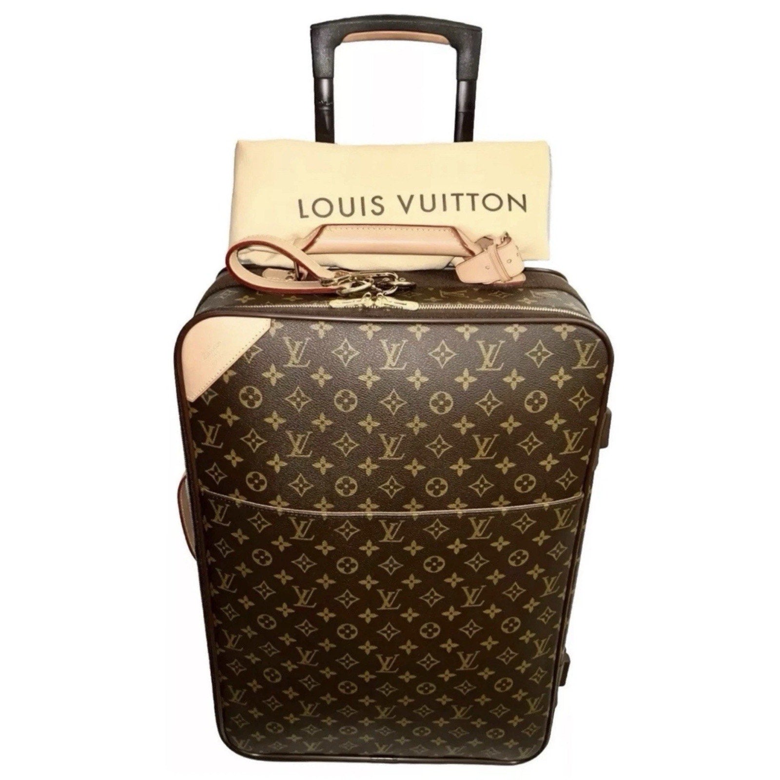 Louis Vuitton Pegase Vintage Rolling Carryon Suitcase Bag w/ COA Dust-bag