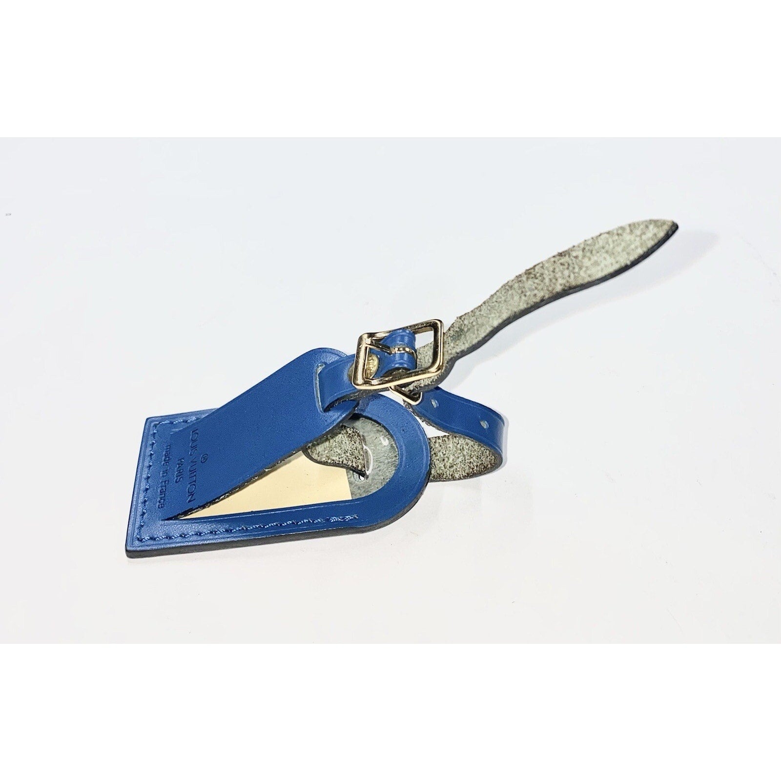 Louis Vuitton Blue Luggage Tag Small Leather Toledo France - 🇫🇷
