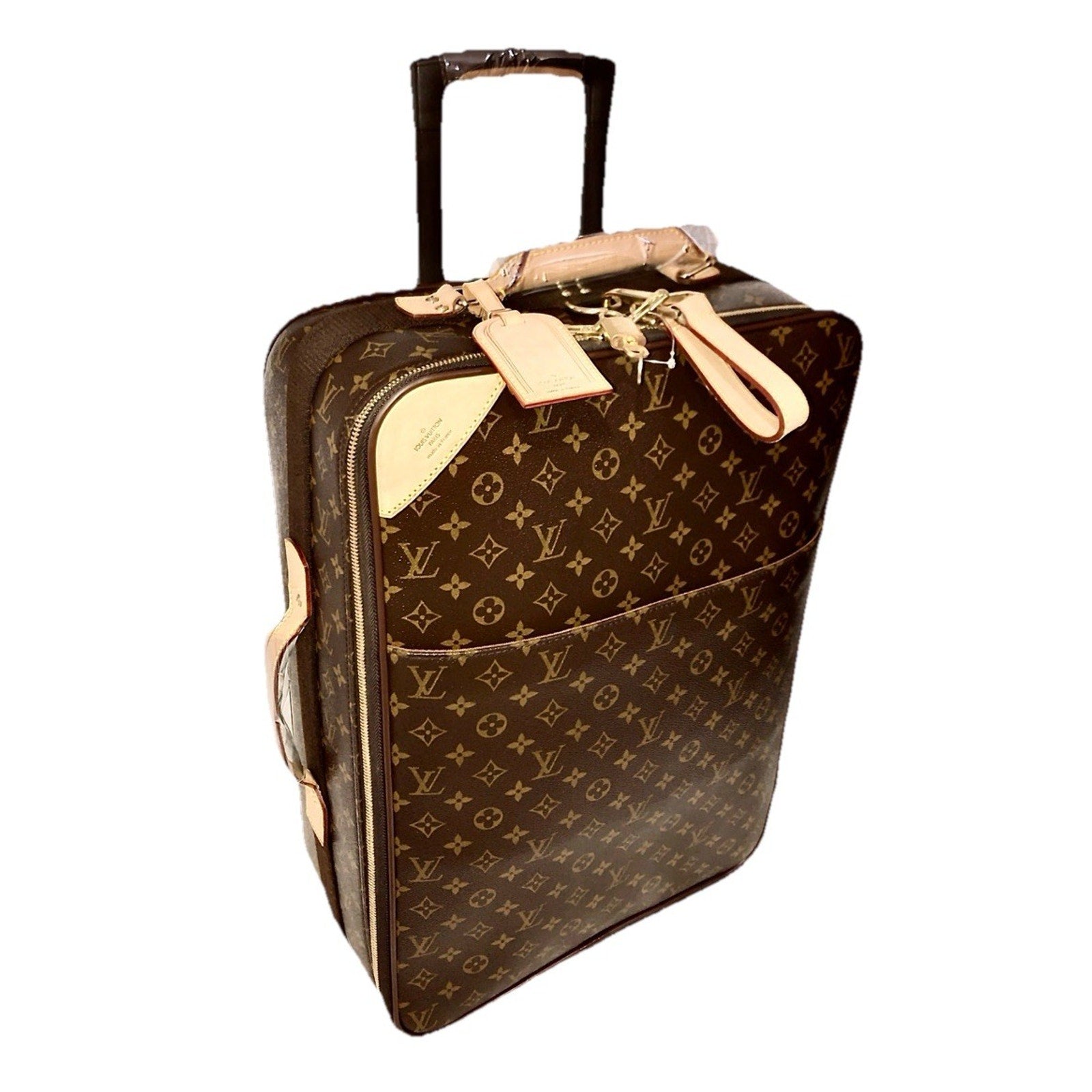 Louis Vuitton Pegase Upright Suitcase Carry Bag w/ COA Dustbag Tag Strap
