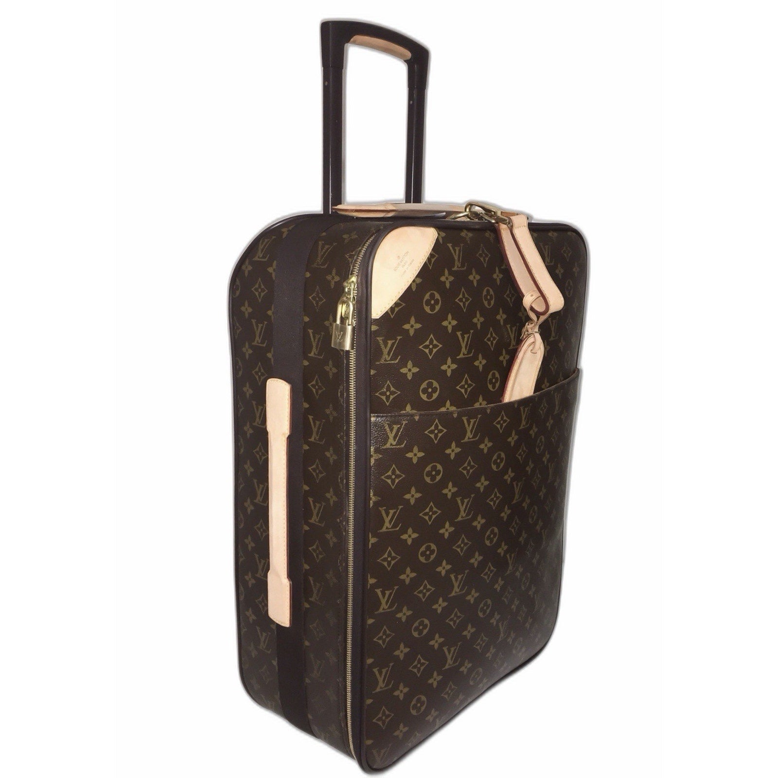 Louis Vuitton Pegase Rolling Suitcase Monogram Bag w/ Garment Hanger
