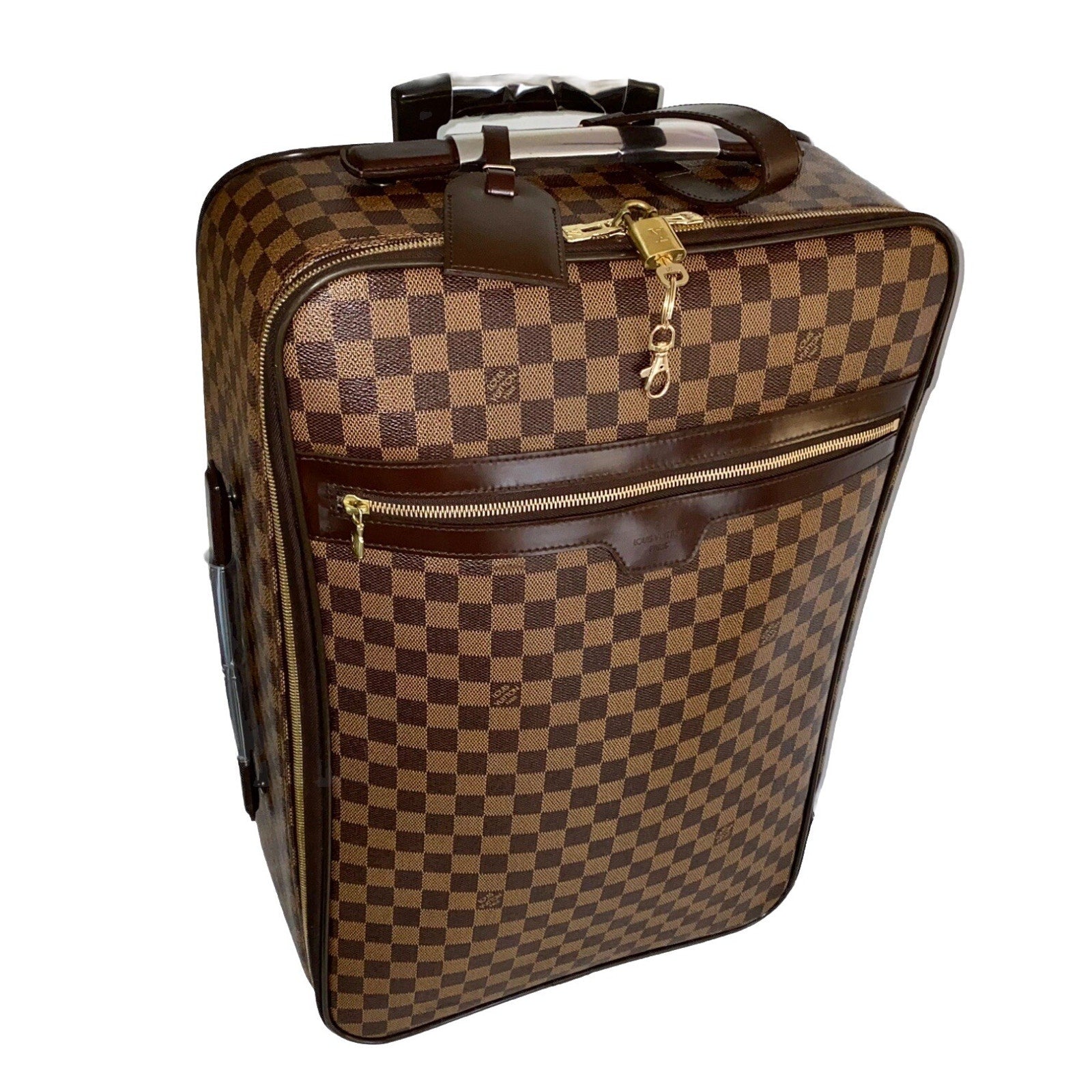 Louis Vuitton Pegase 55 Suitcase Bag Damier Ebene w/ Dustbag COA Padlock