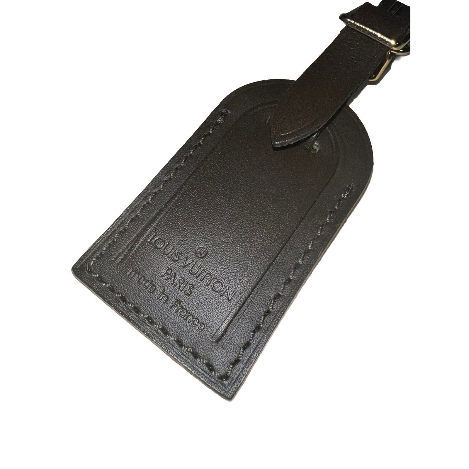 Louis Vuitton Dark Brown Name Tag Calf Leather Small Goldtone 1 Piece