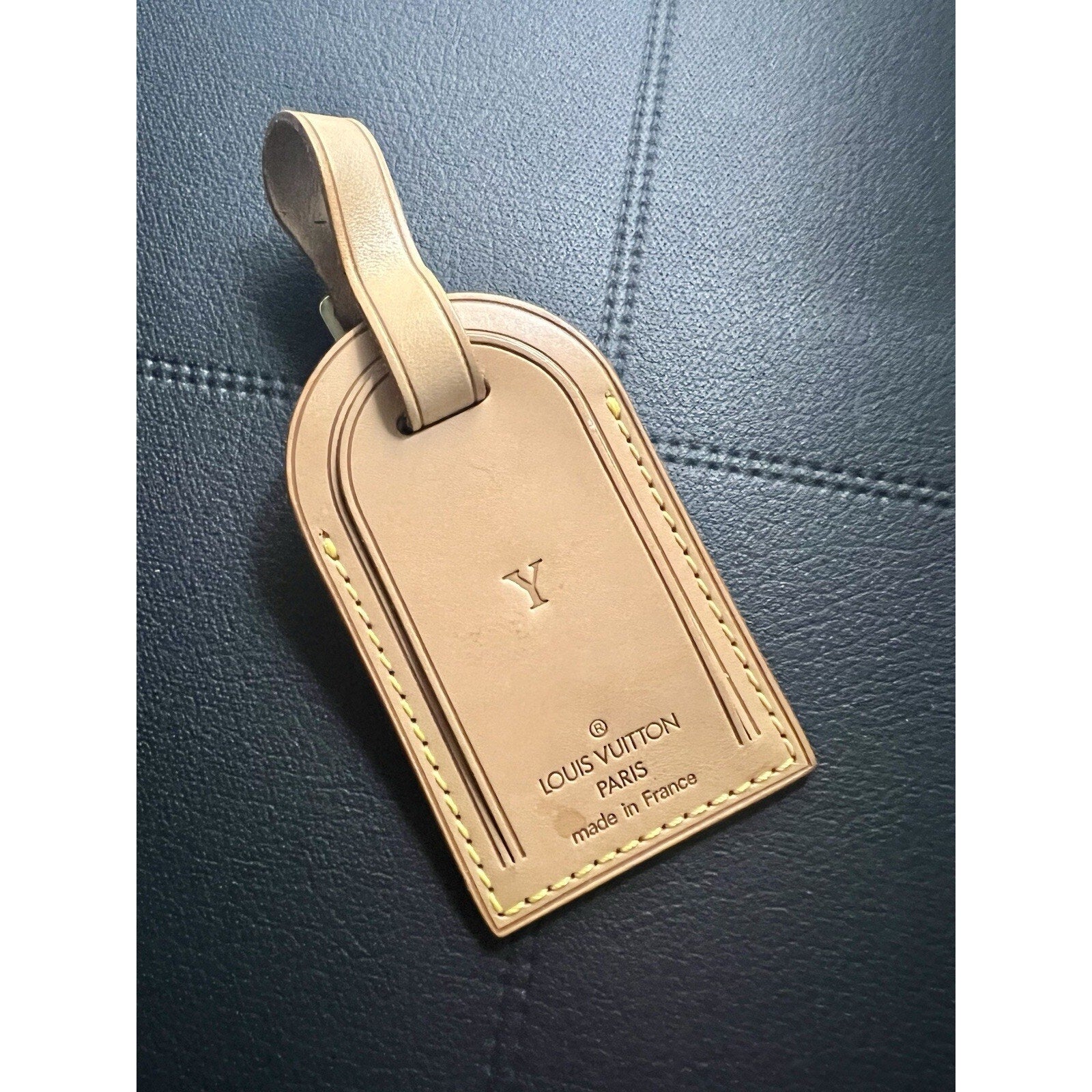 Louis Vuitton Y Initial Name Tag Goldtone - Natural Vachetta