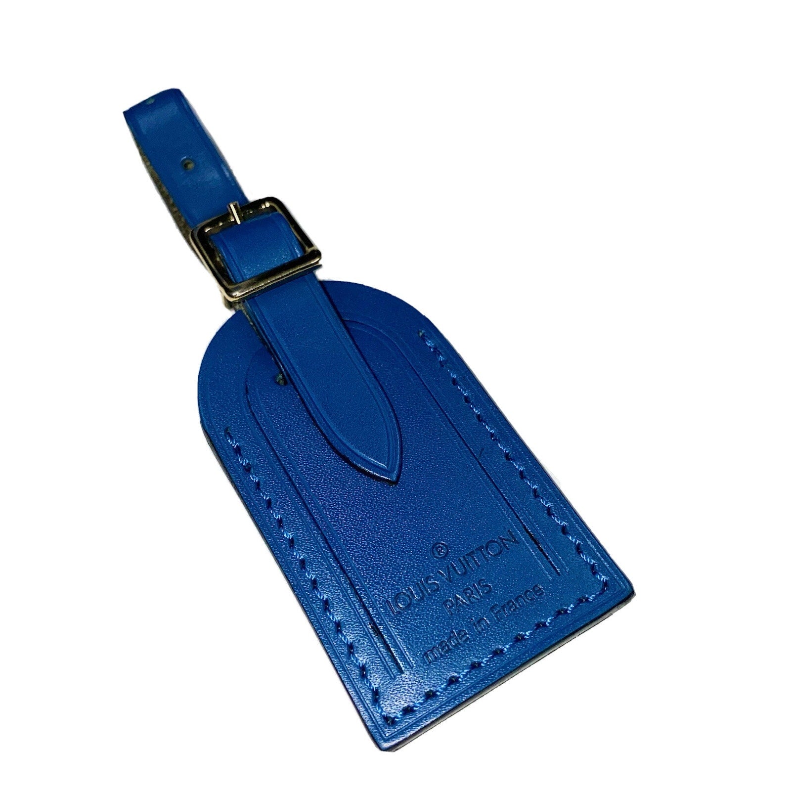Louis Vuitton Blue Luggage Tag Small Leather Toledo France - 🇫🇷