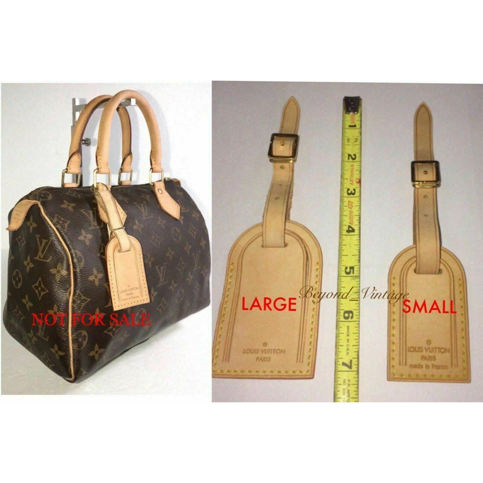 Louis Vuitton Paris Name Tag w/ RT Gold-tone Stamped Large UEC