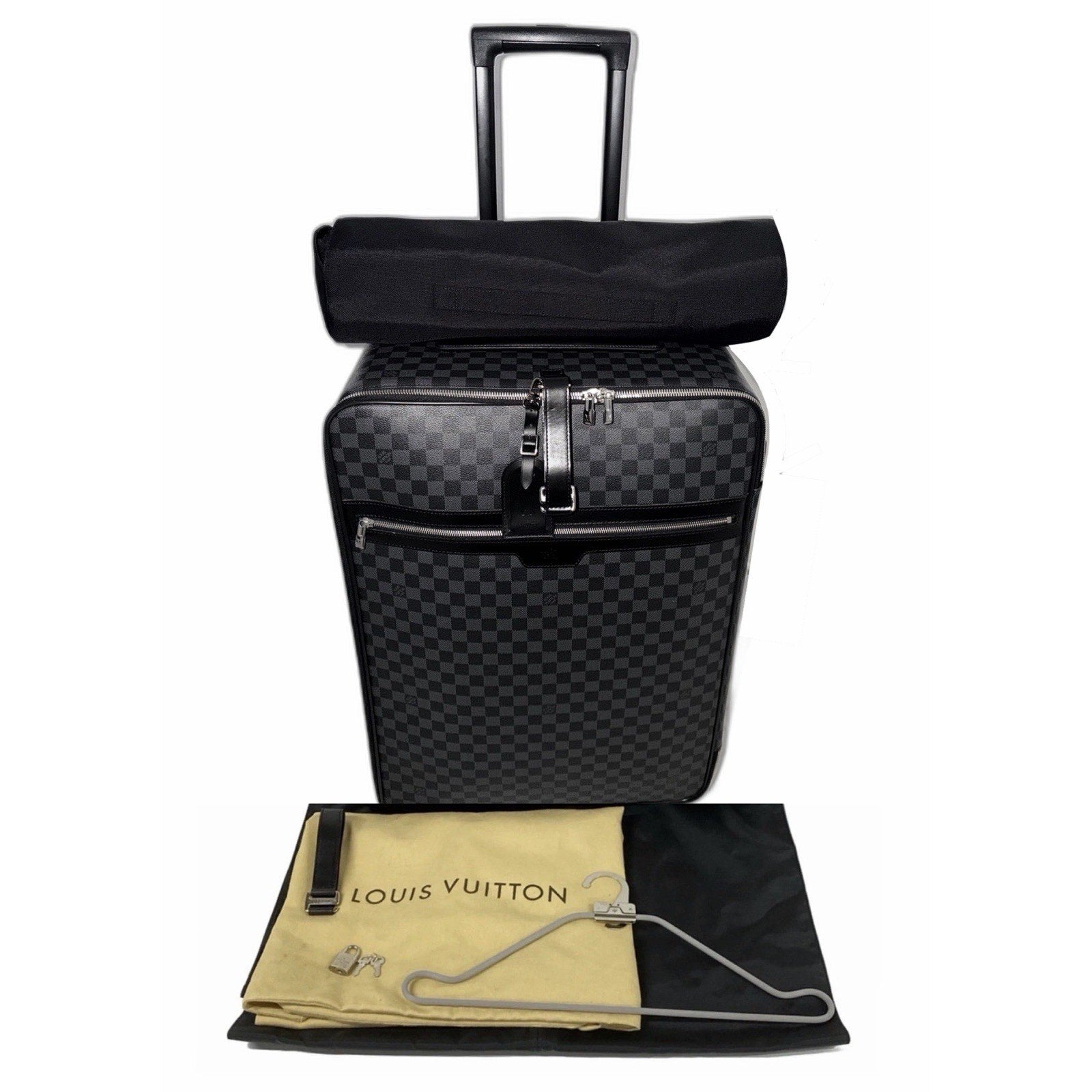 Louis Vuitton Pegase Graphite Ebene Suitcase Bag Unisex Luggage w/ COA LN