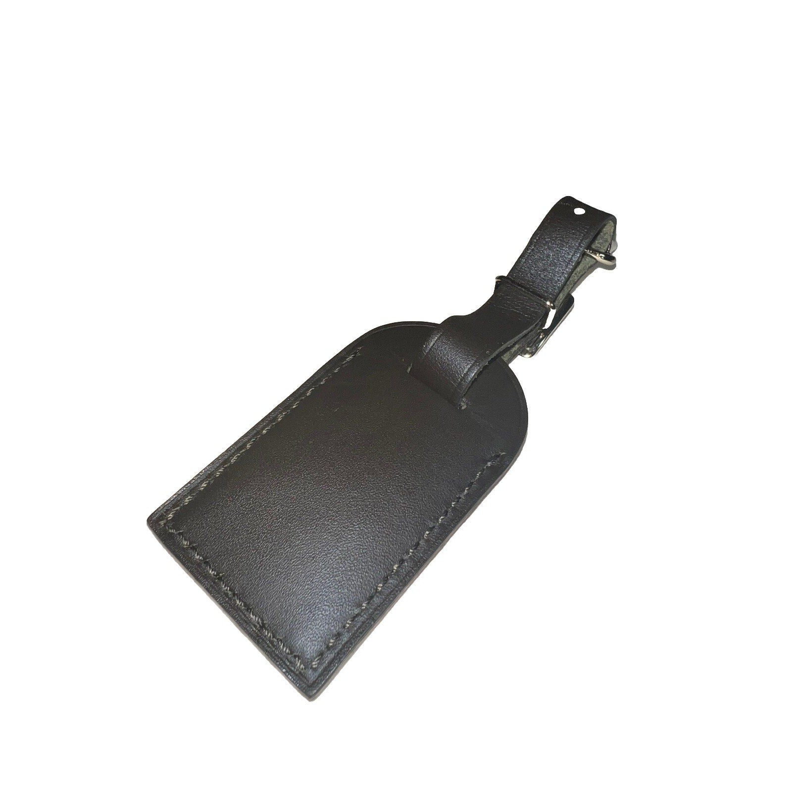 Louis Vuitton Dark Brown Name Tag Soft Leather Small Goldtone 1- Piece