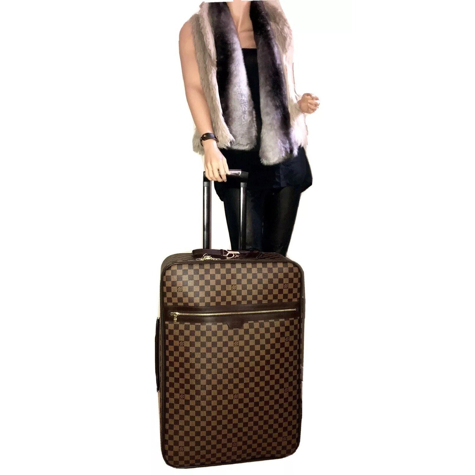 Louis Vuitton Pegase Suitcase 25” Luggage w/ Garment Hanger COA