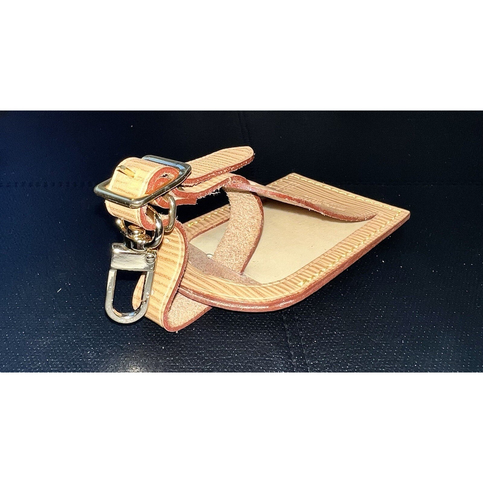 Louis Vuitton Epi Beige Tan Name Tag w/ Poignet Strap 1 Set