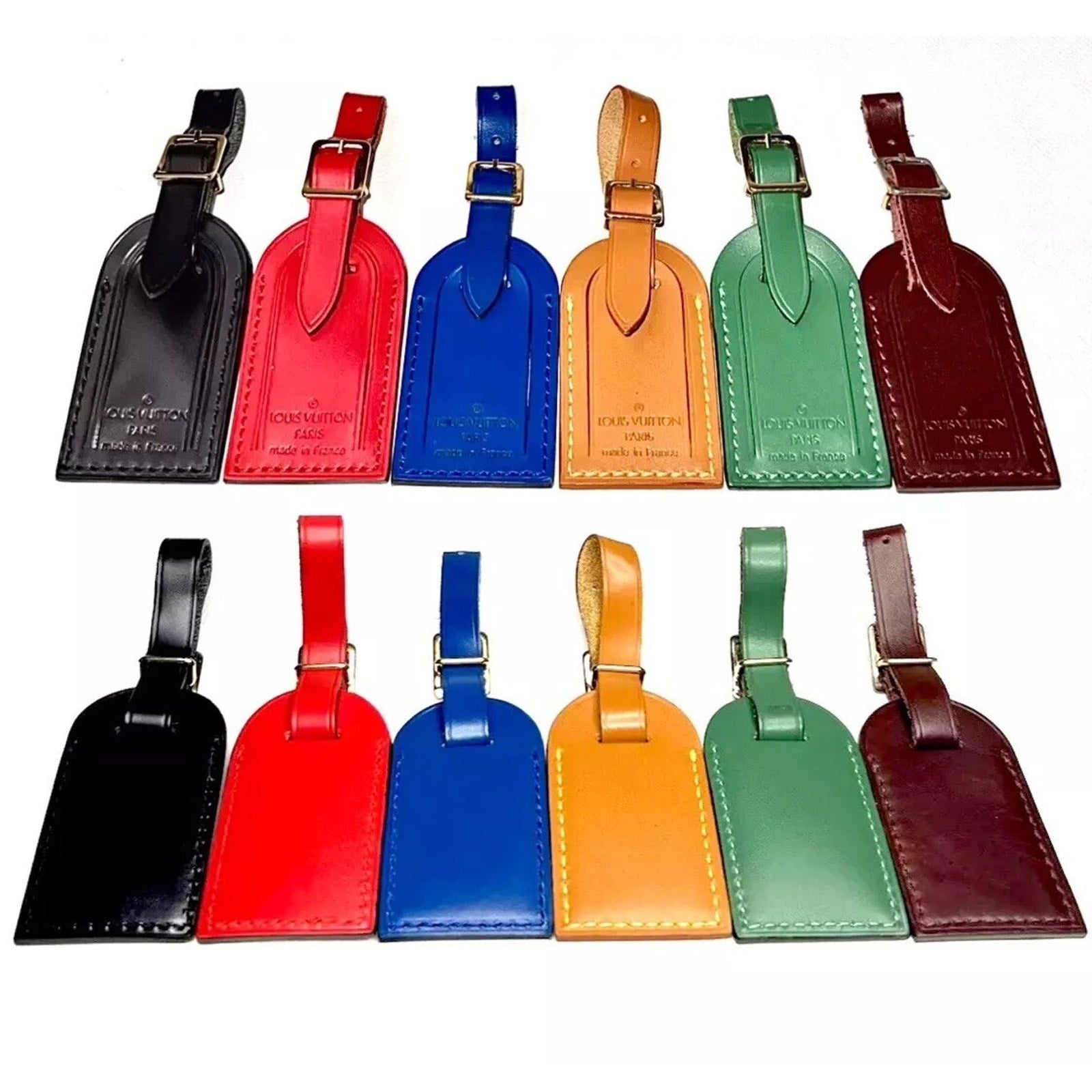 Louis Vuitton Dark Brown Name Tag Calf Leather Small Goldtone 1 Piece