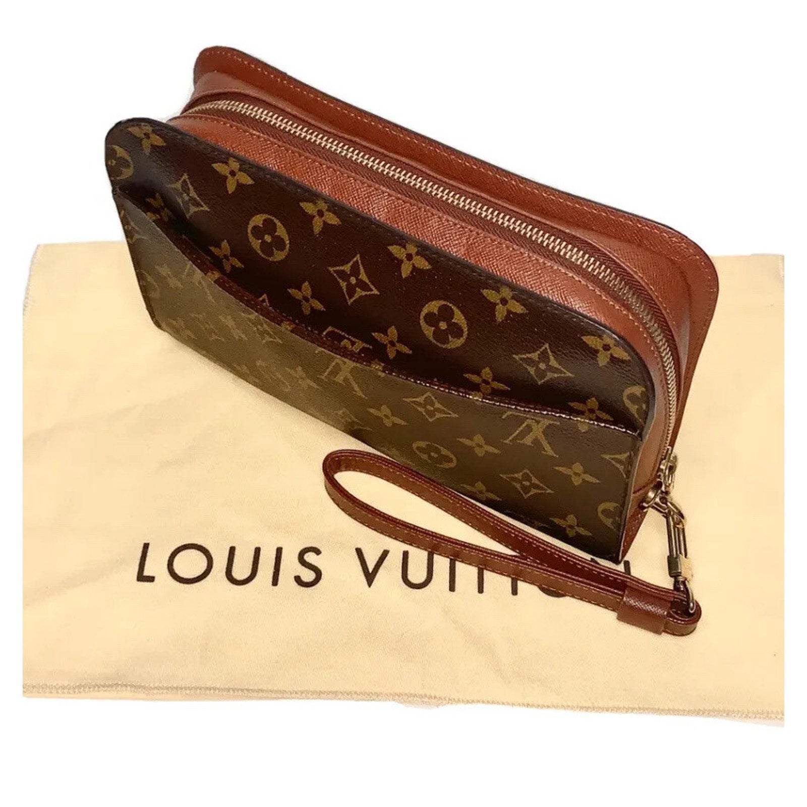 Louis Vuitton Orsay Clutch Bag Wristlet Excellent w/ Coa Dust bag & Strap