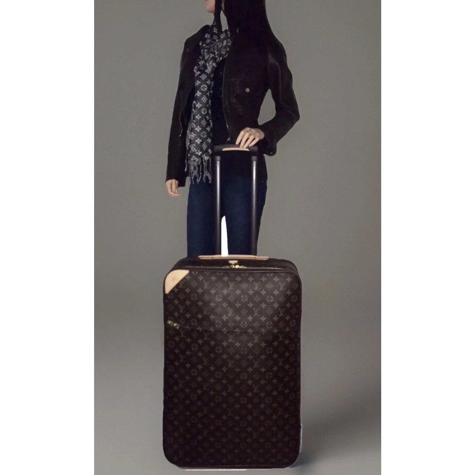 Louis Vuitton Pegase Monogram XL Suitcase w/ Dust-Cover LV Tag Lock COA
