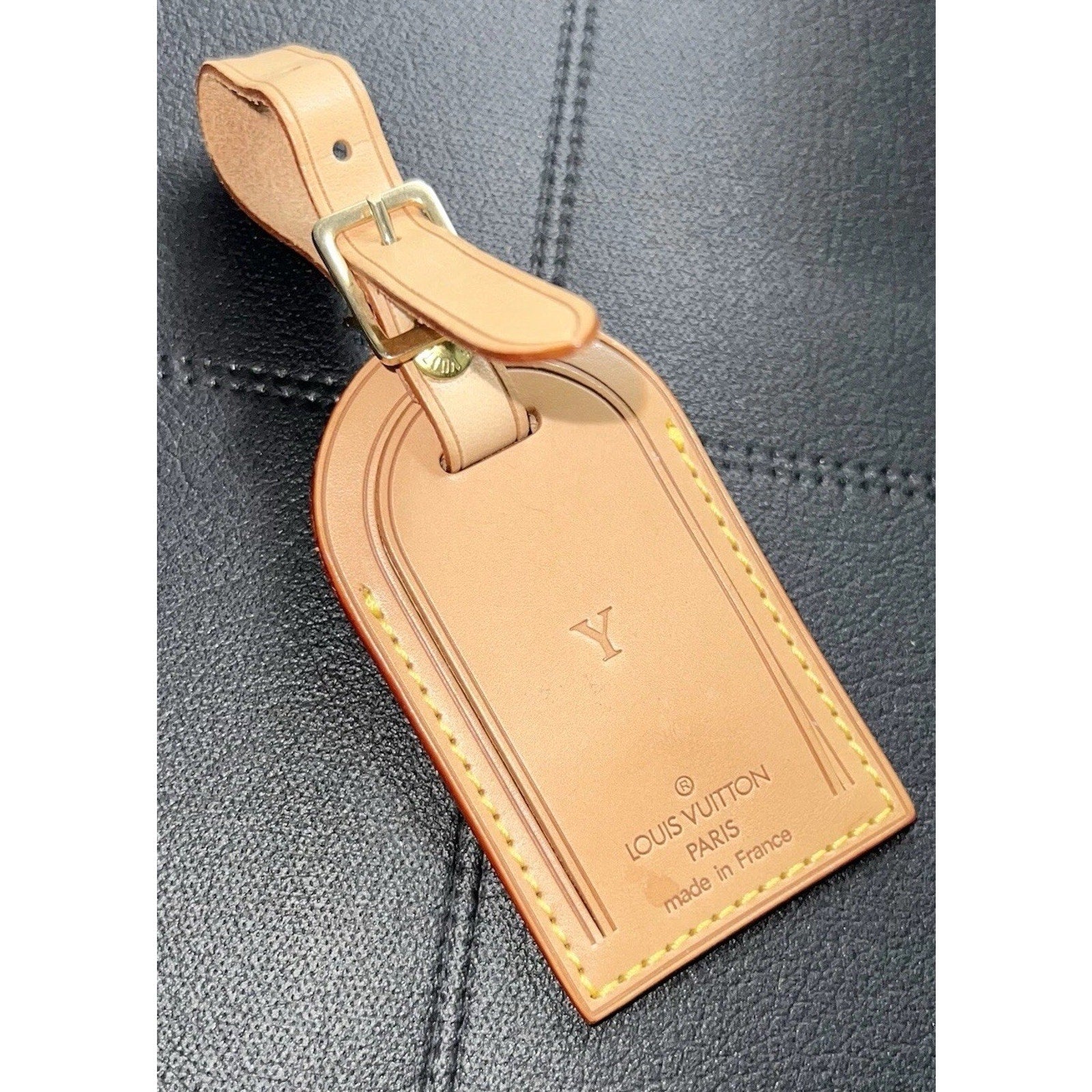 Louis Vuitton Y Initial Name Tag Goldtone - Natural Vachetta