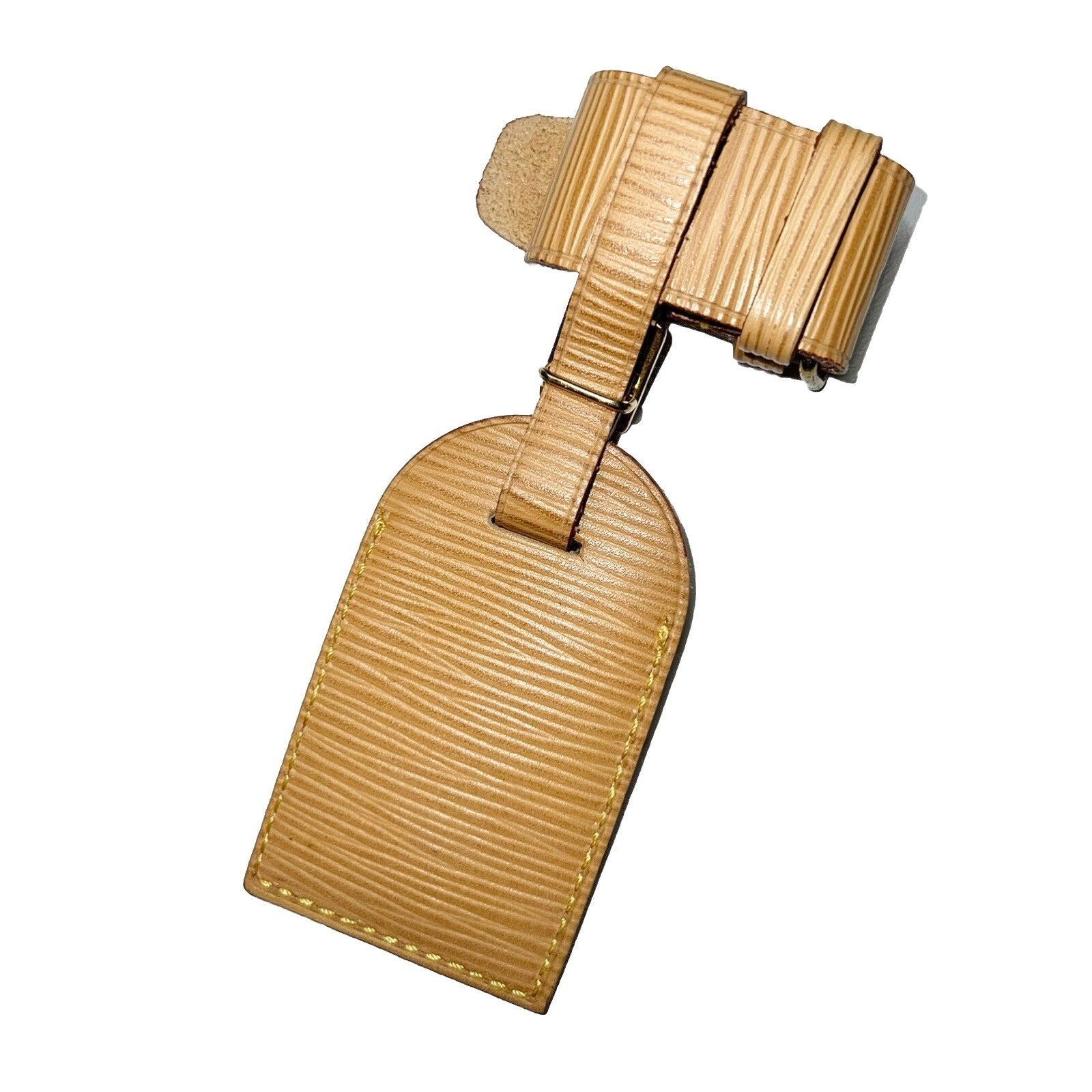 Louis Vuitton Epi Beige Tan Name Tag w/ Poignet Strap 1 Set