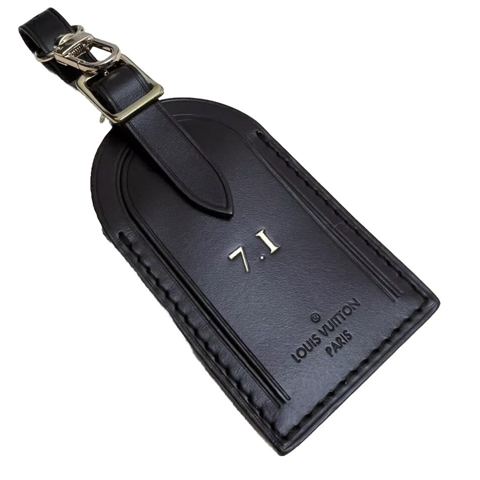 RARE Louis Vuitton 71 ID Name Tag Damier Ebene Goldtone July 1 UEC